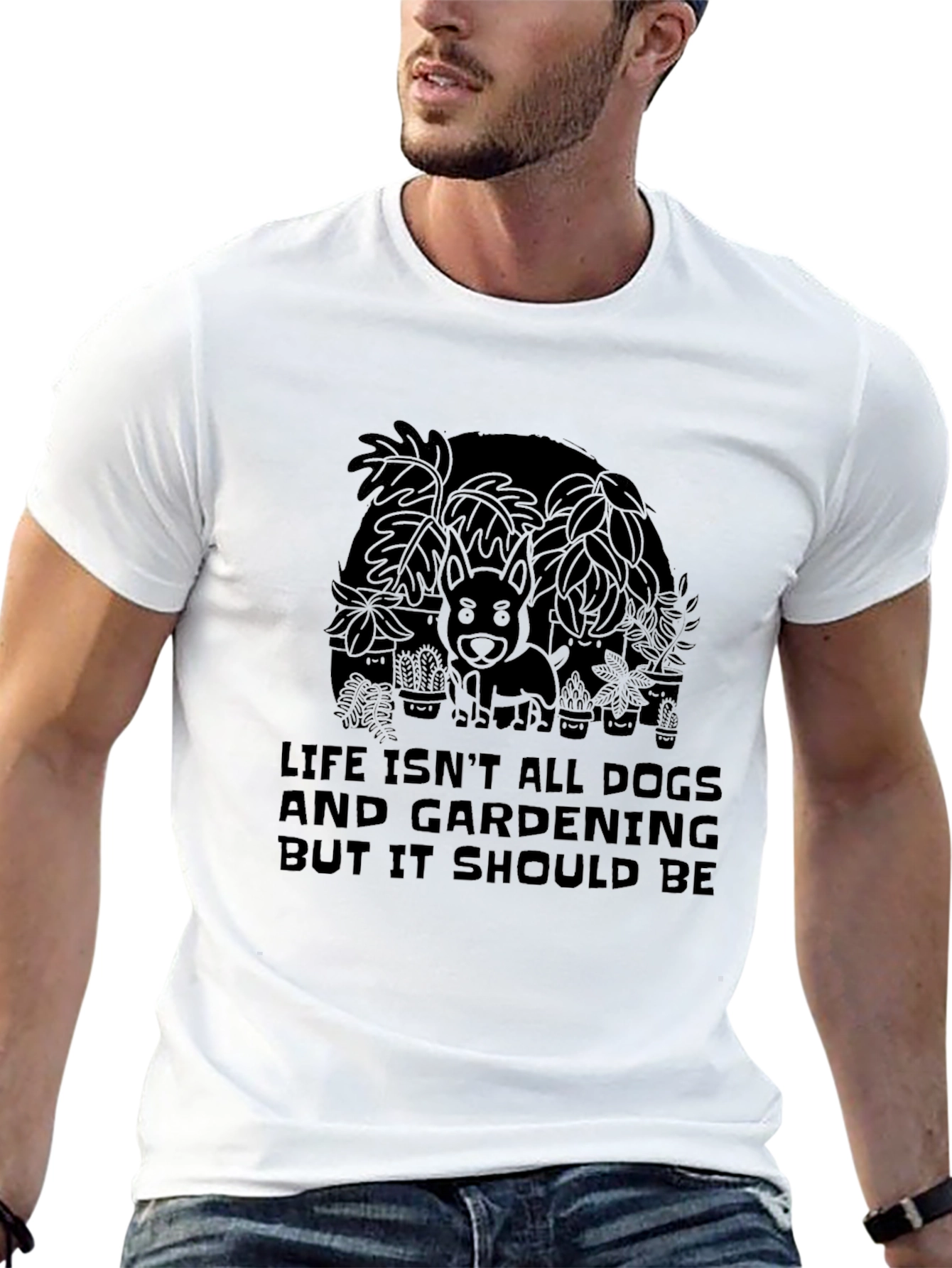 Black Dogs and Gardening T-Shirt view 13
