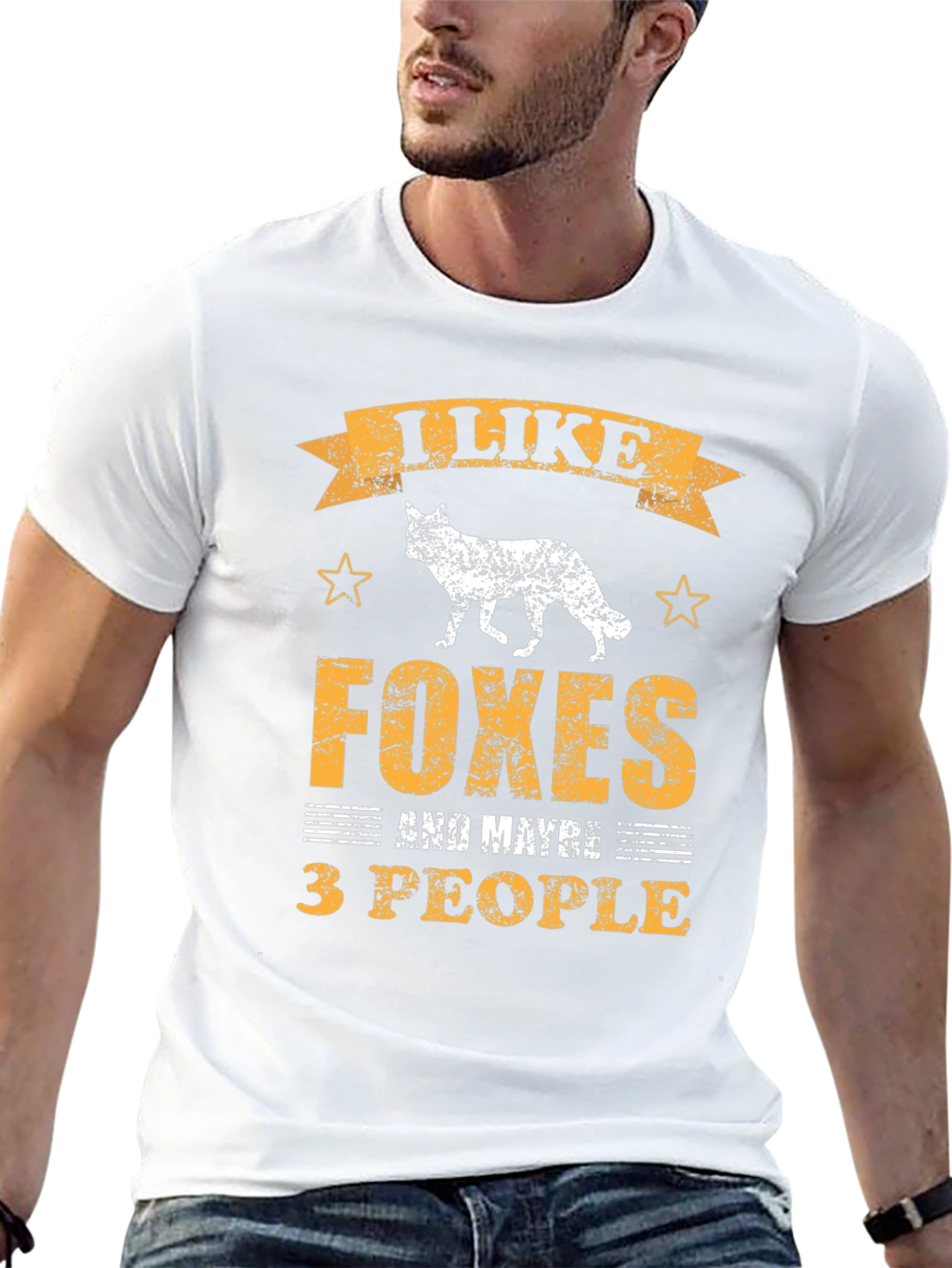 Black I Like Foxes and Maybe 3 People T-Shirt view 13