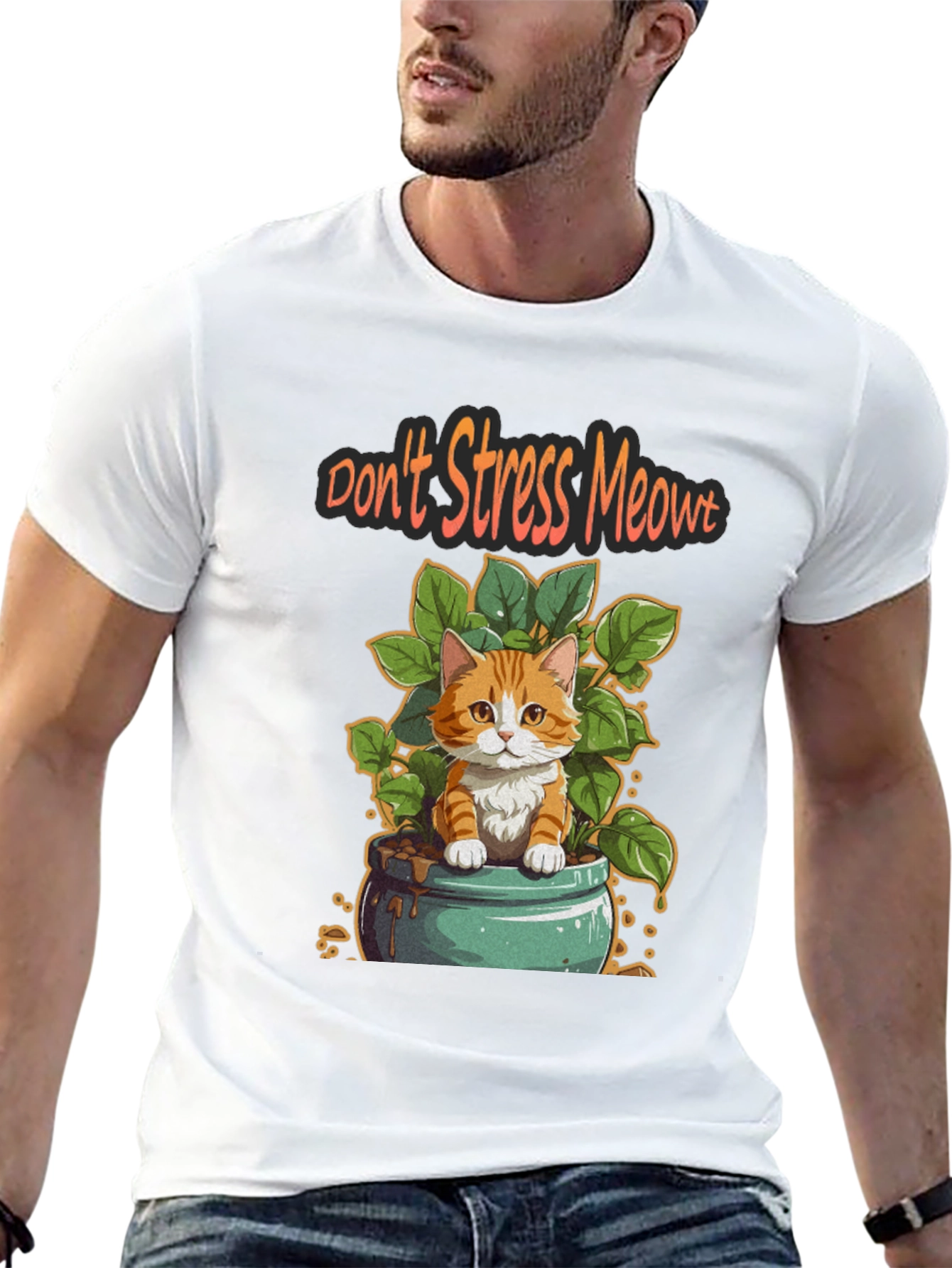 Black Don't Stress Meowt T-Shirt view 13