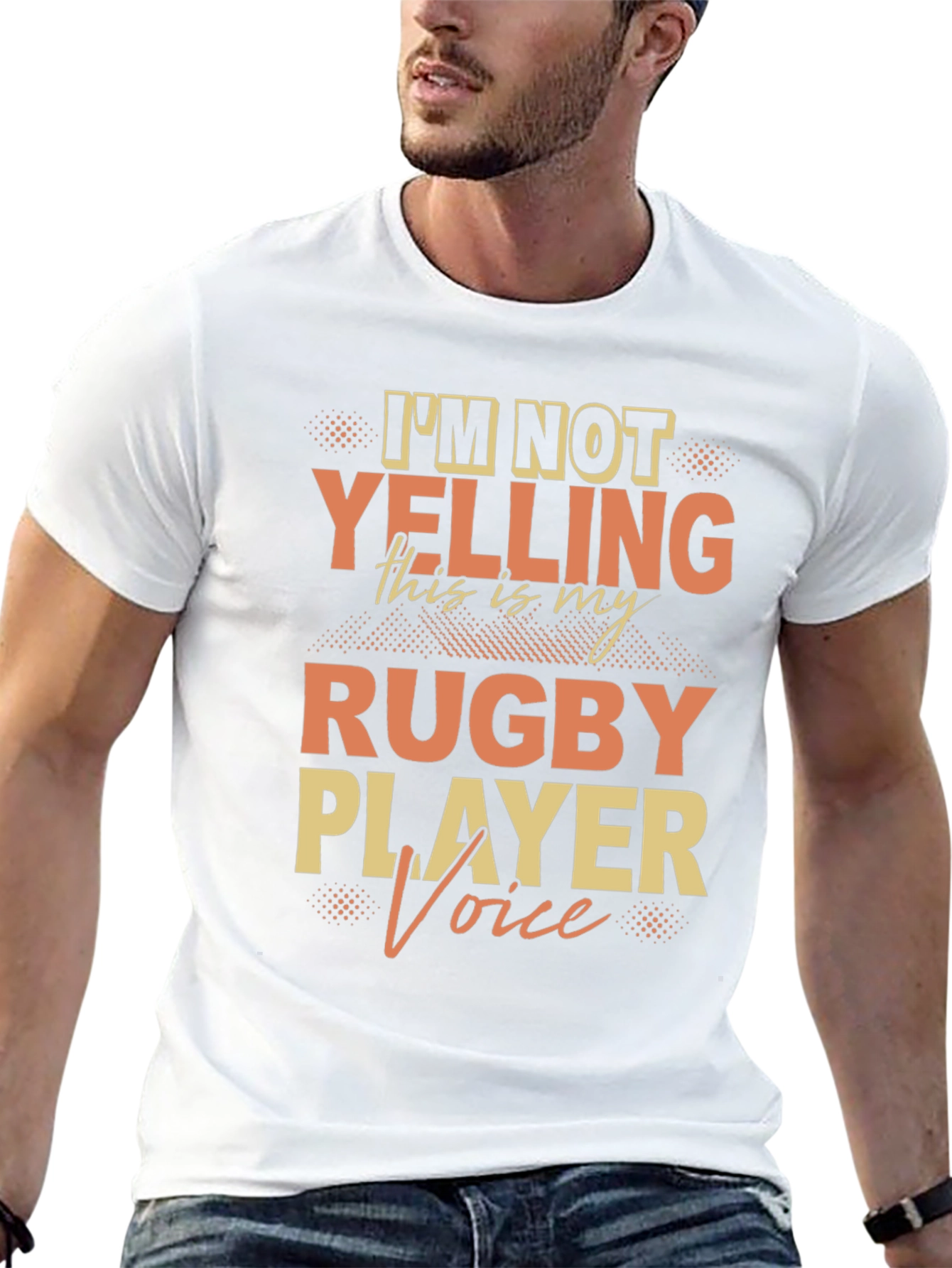 Black Rugby Player Voice T-Shirt view 13