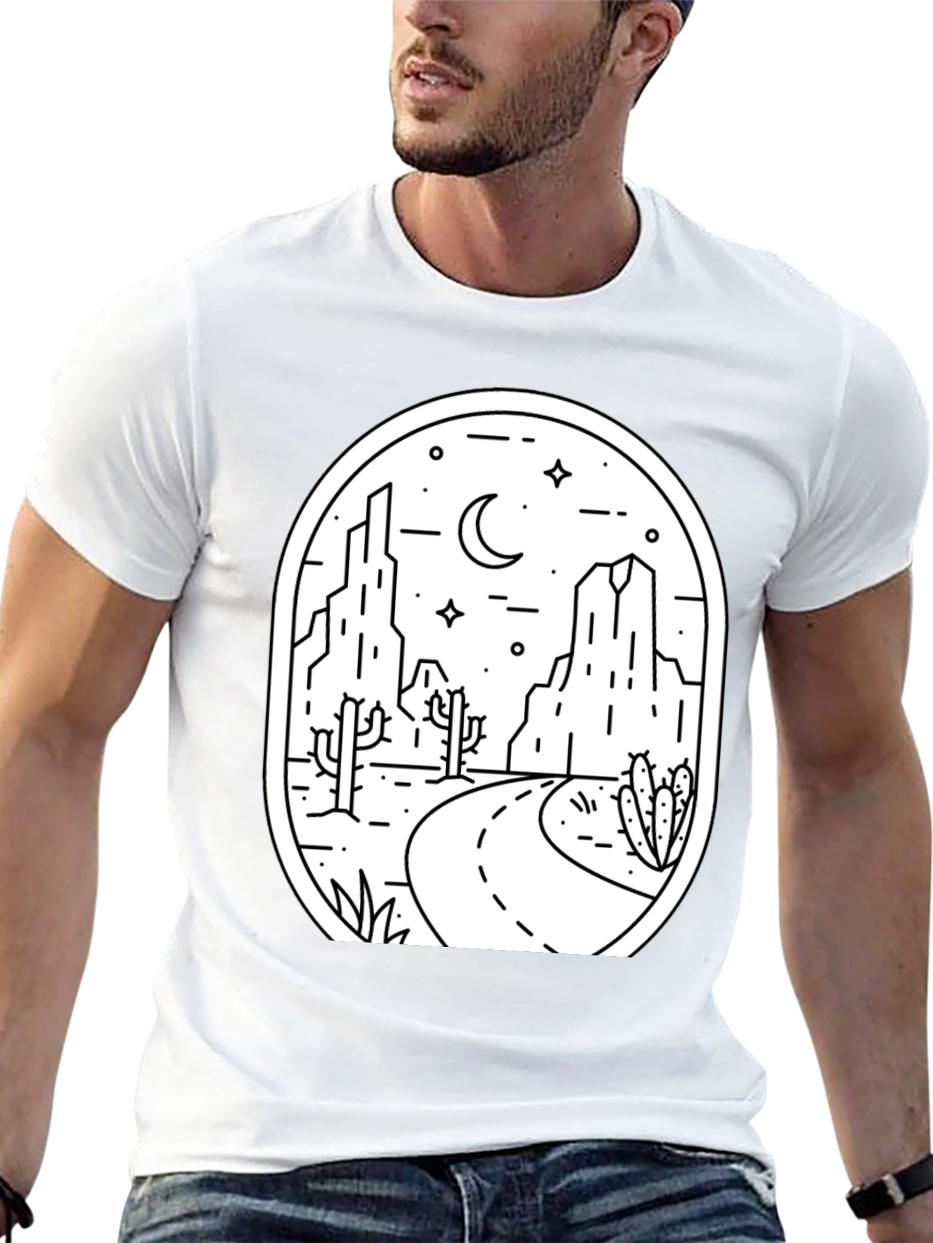 Black Desert Landscape Graphic Tee - Black view 13