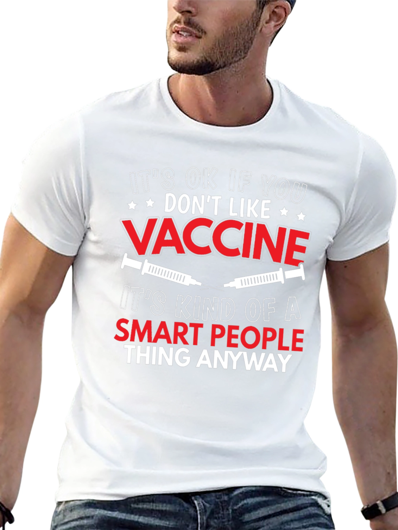 Black Funny Vaccine T-Shirt: Smart People Thing view 13