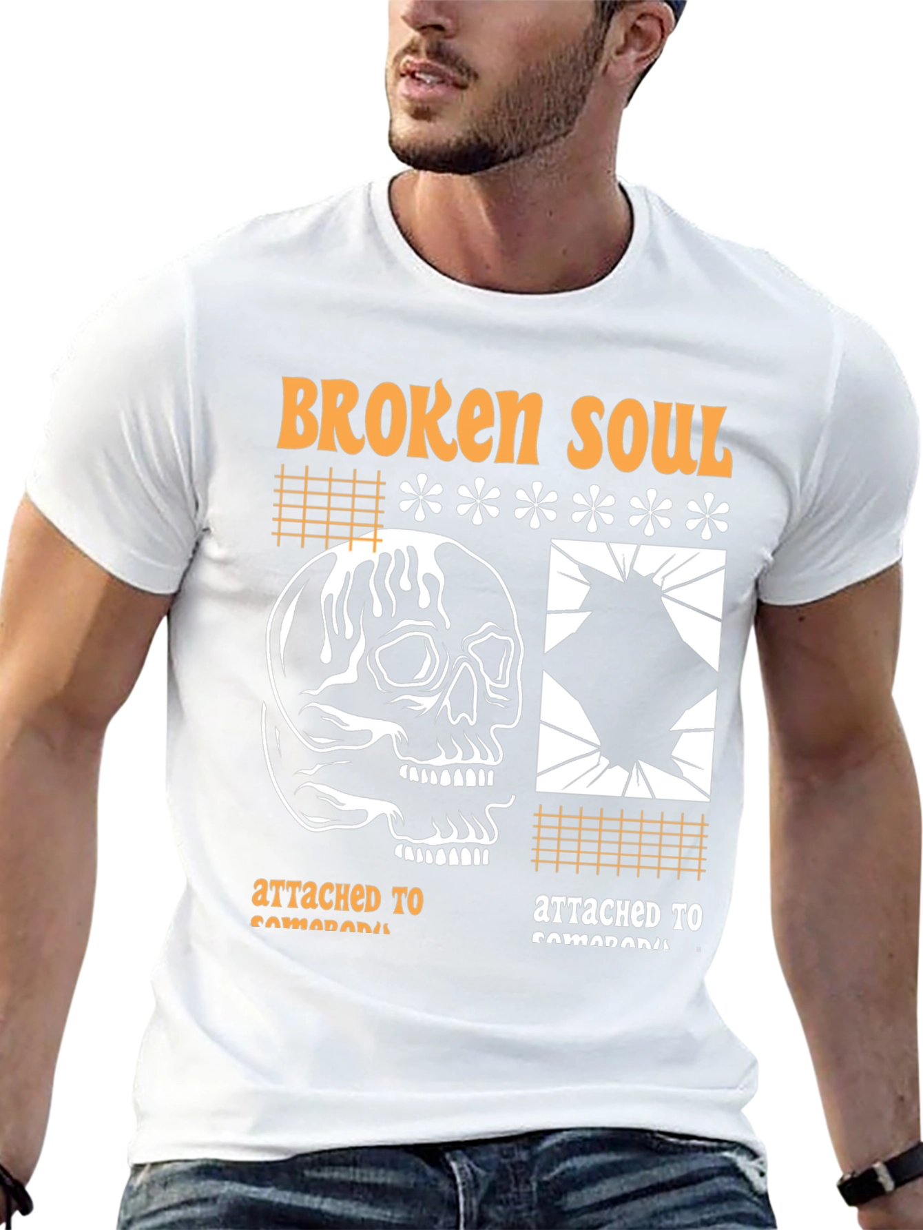 Black Broken Soul Graphic Print T-Shirt view 13