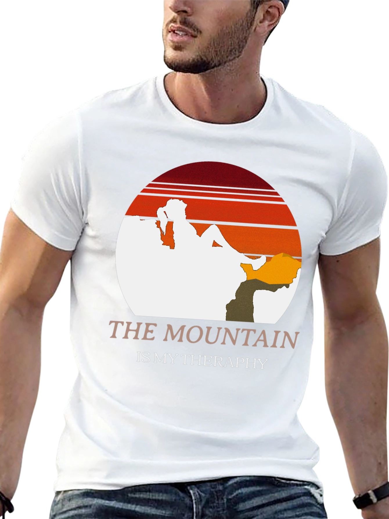 Black The Mountain is My Therapy Tee view 13