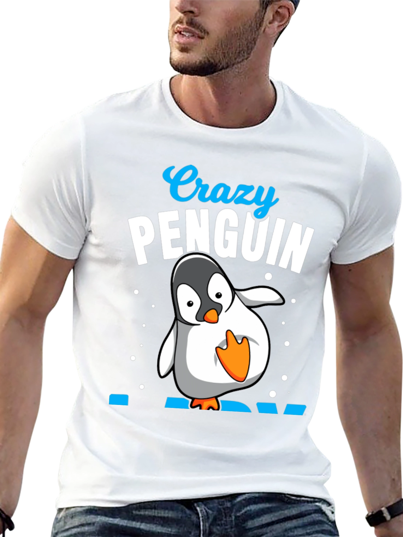 Black Crazy Penguin Dad Black T-Shirt view 13