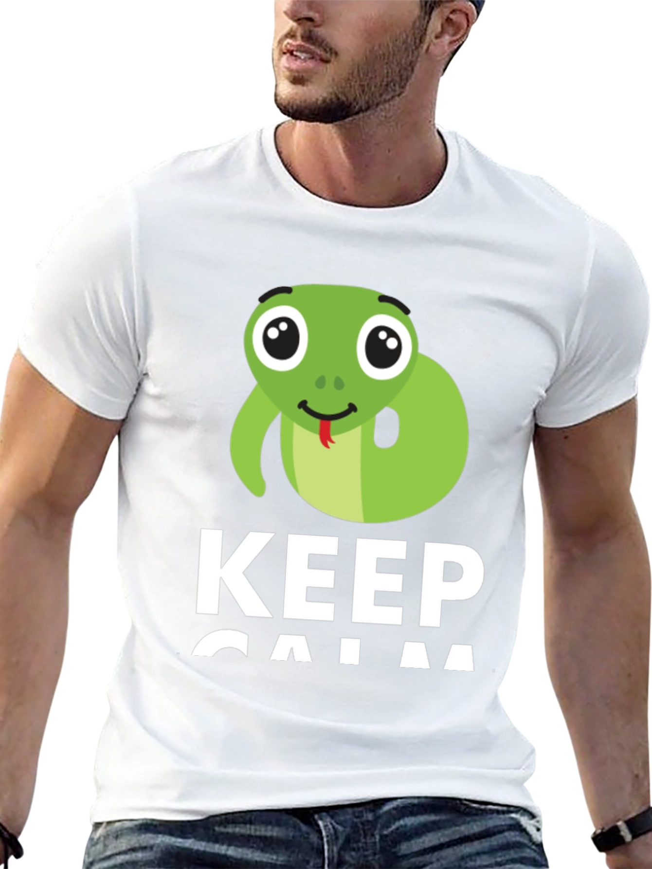 Black Keep Calm Snake T-Shirt view 13