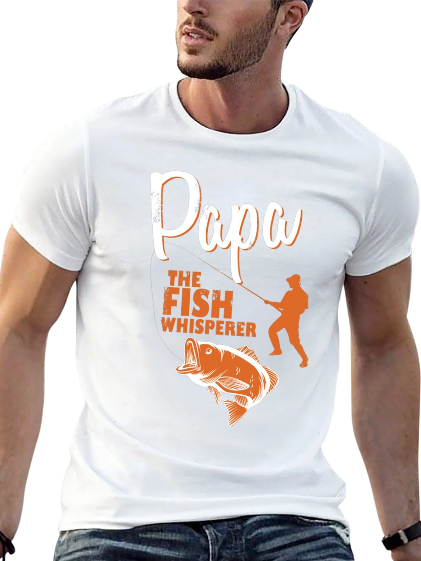 Black Papa the Fish Whisperer T-Shirt view 13