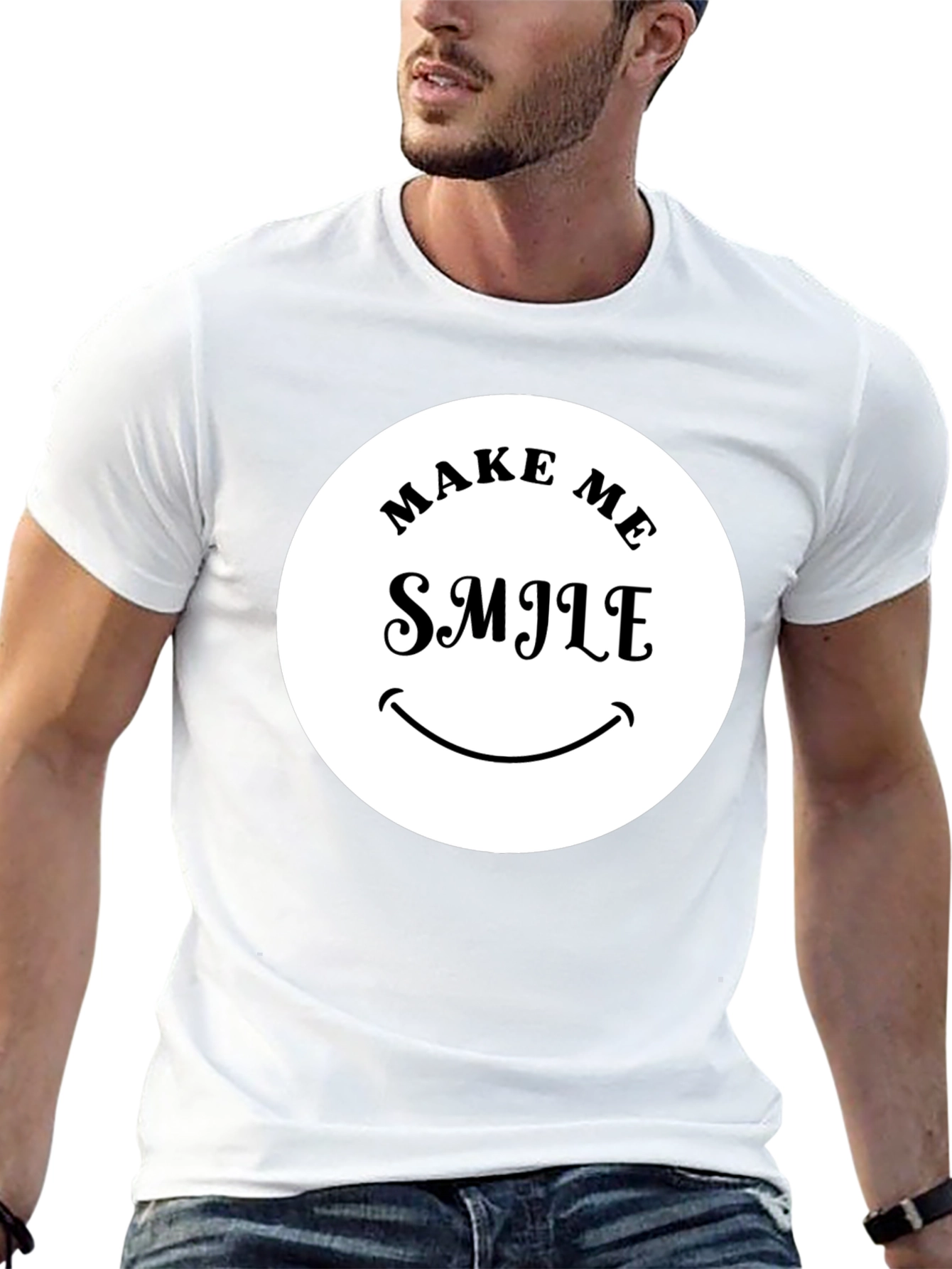 Black Make Me Smile Graphic T-Shirt - Black view 13