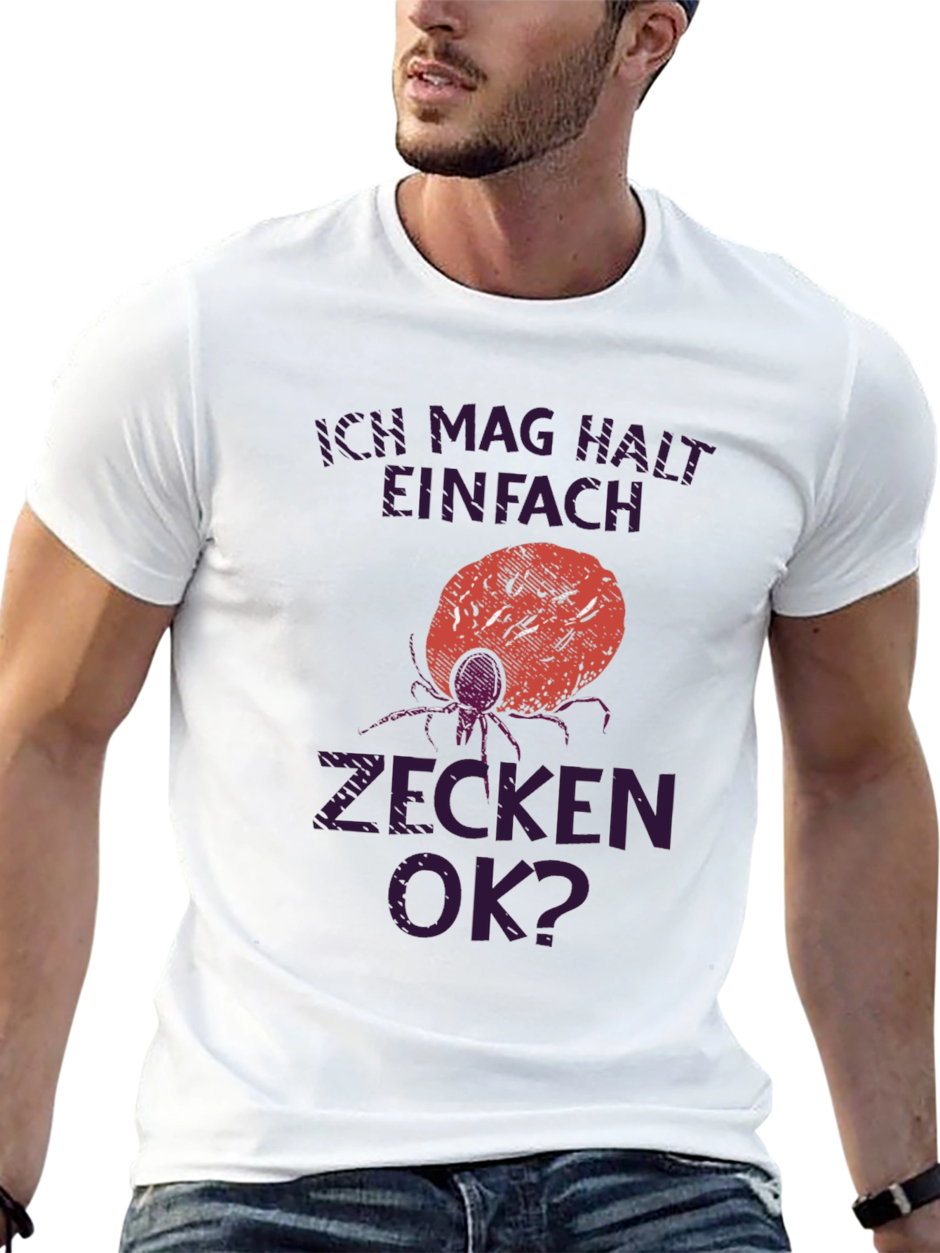 Black Ich Mag Halt Einfach Zecken Ok? Graphic Tee view 13