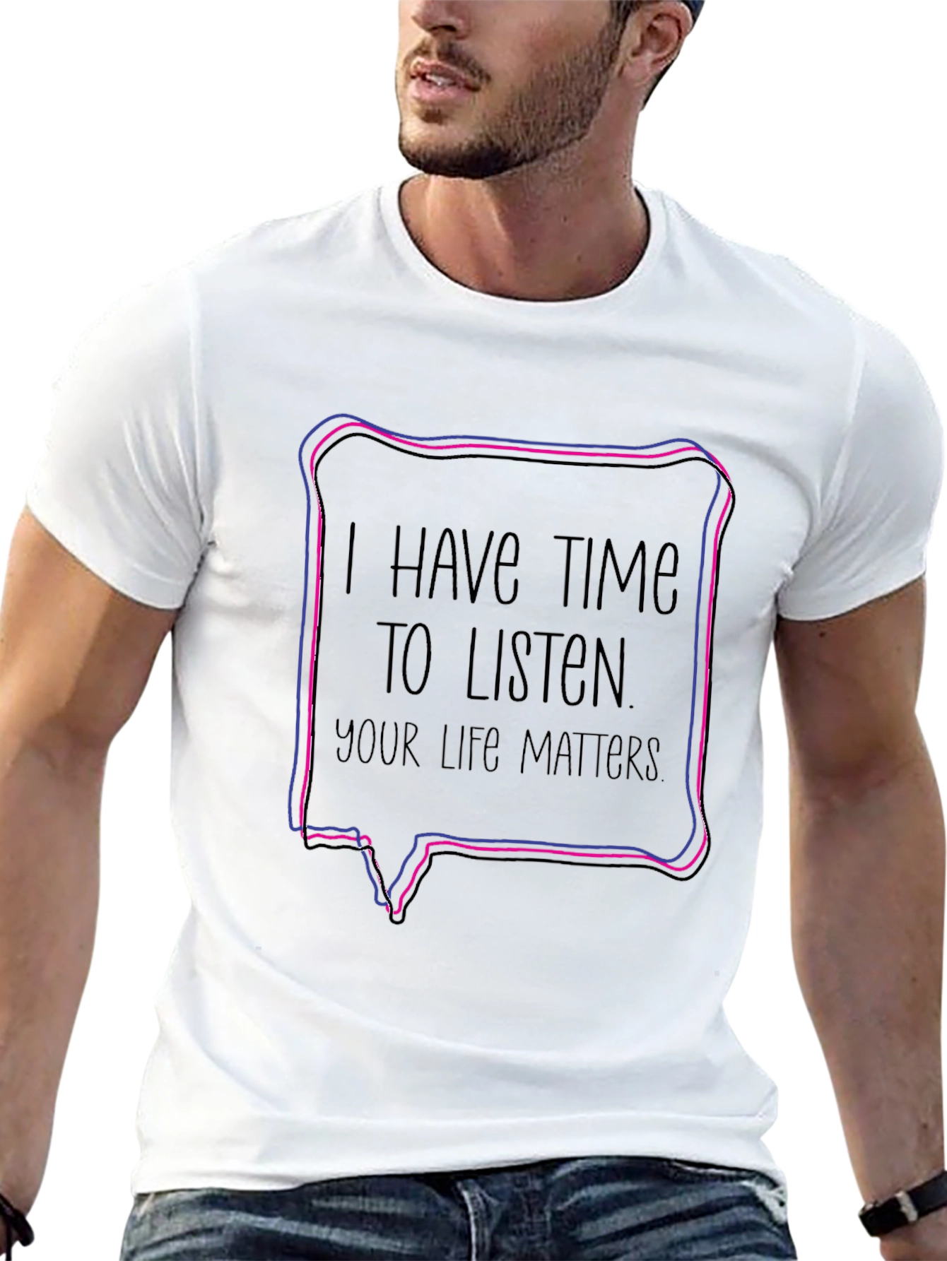 Black I Have Time to Listen T-Shirt - Bi Pride view 13