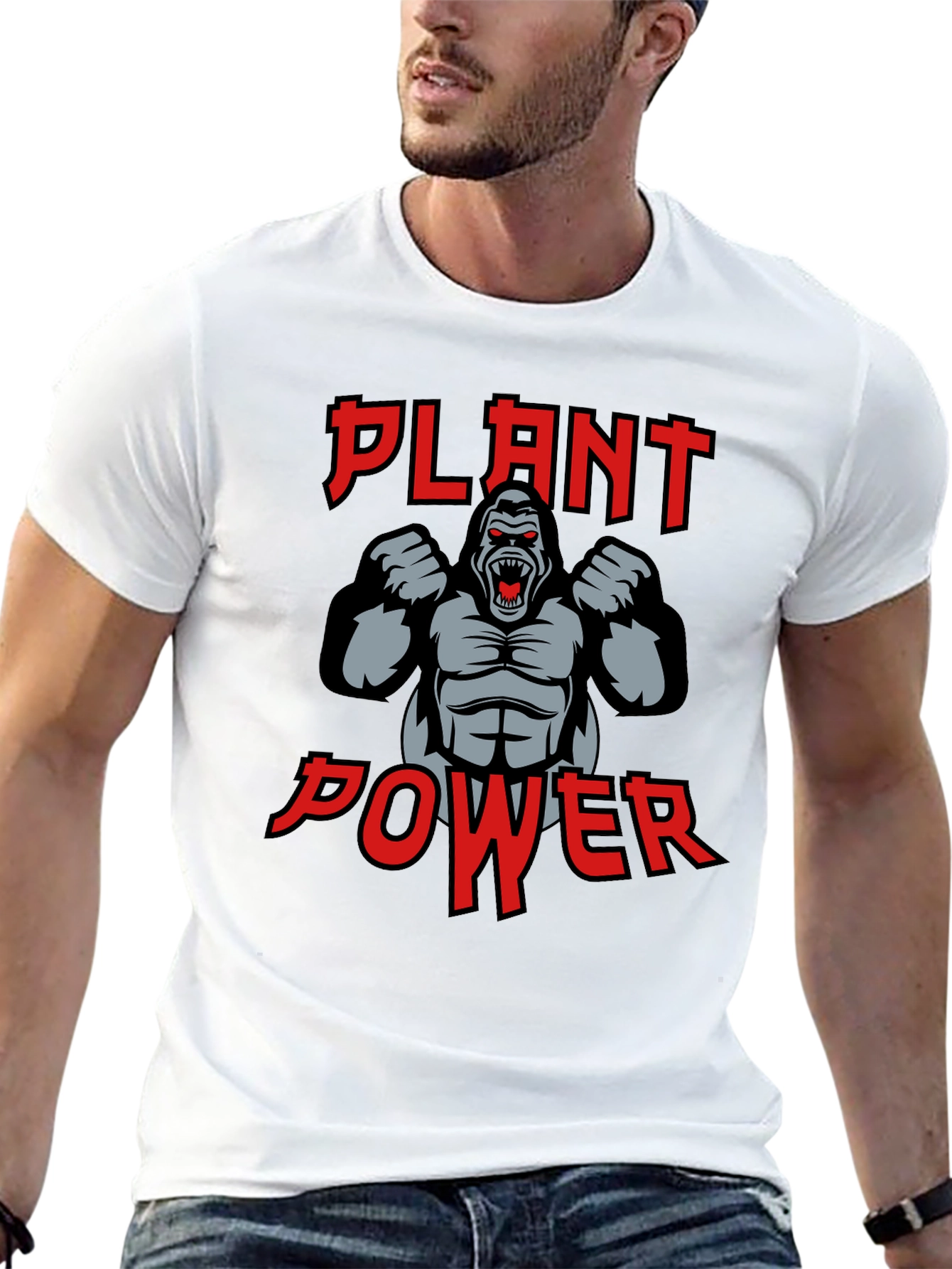 Black Plant Power Gorilla Graphic T-Shirt view 13