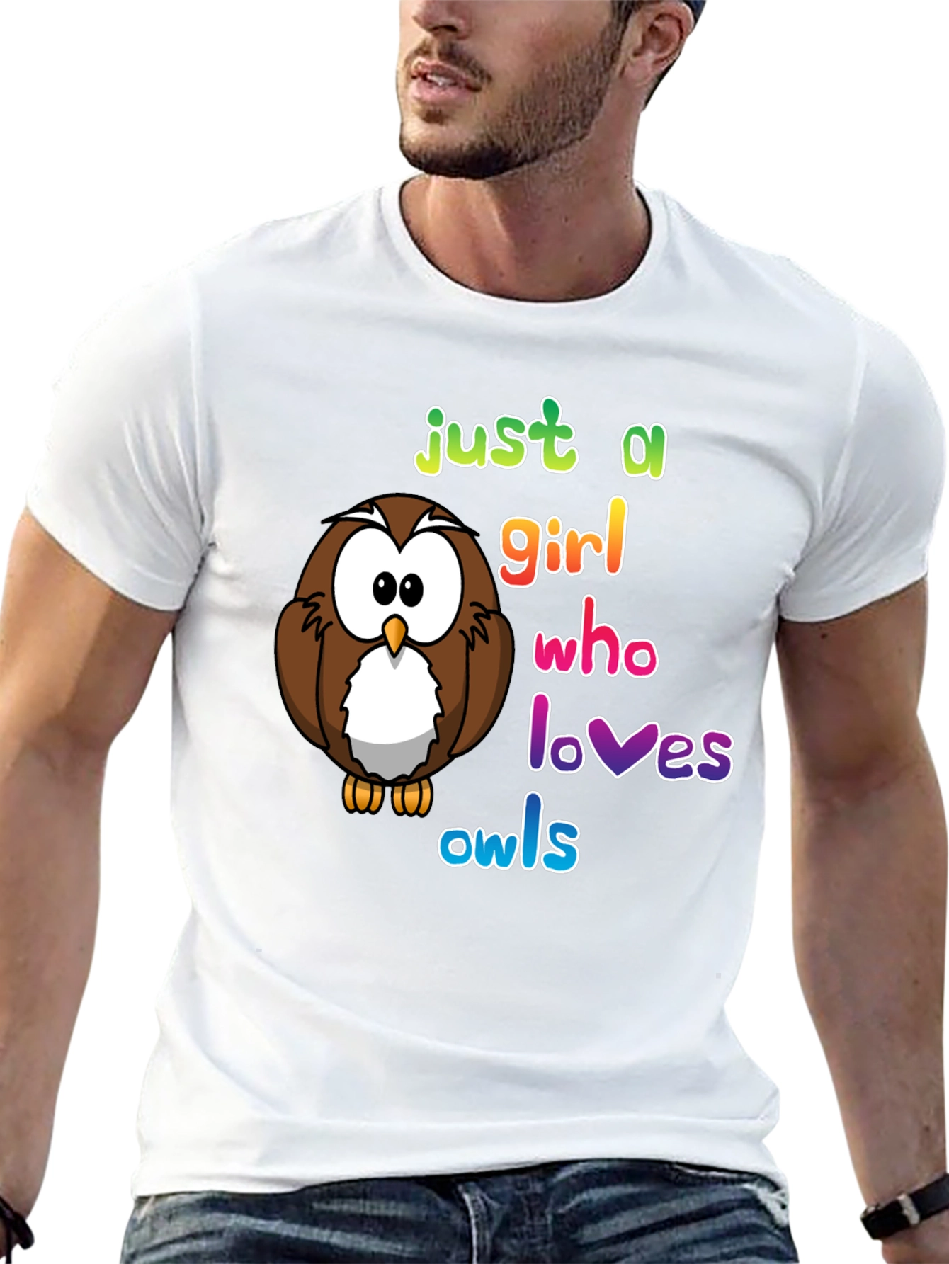 Black Just A Girl Who Loves Owls T-Shirt, Cute Owl Lover Tee view 13