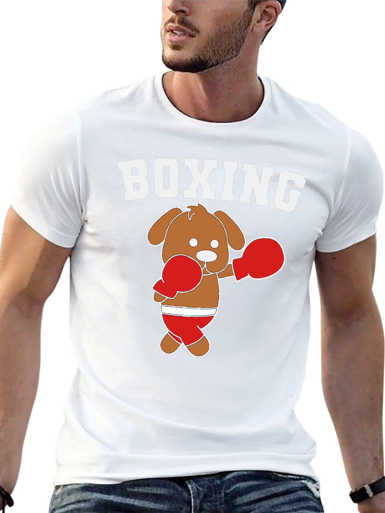 Black Boxing Dog Graphic Tee view 13