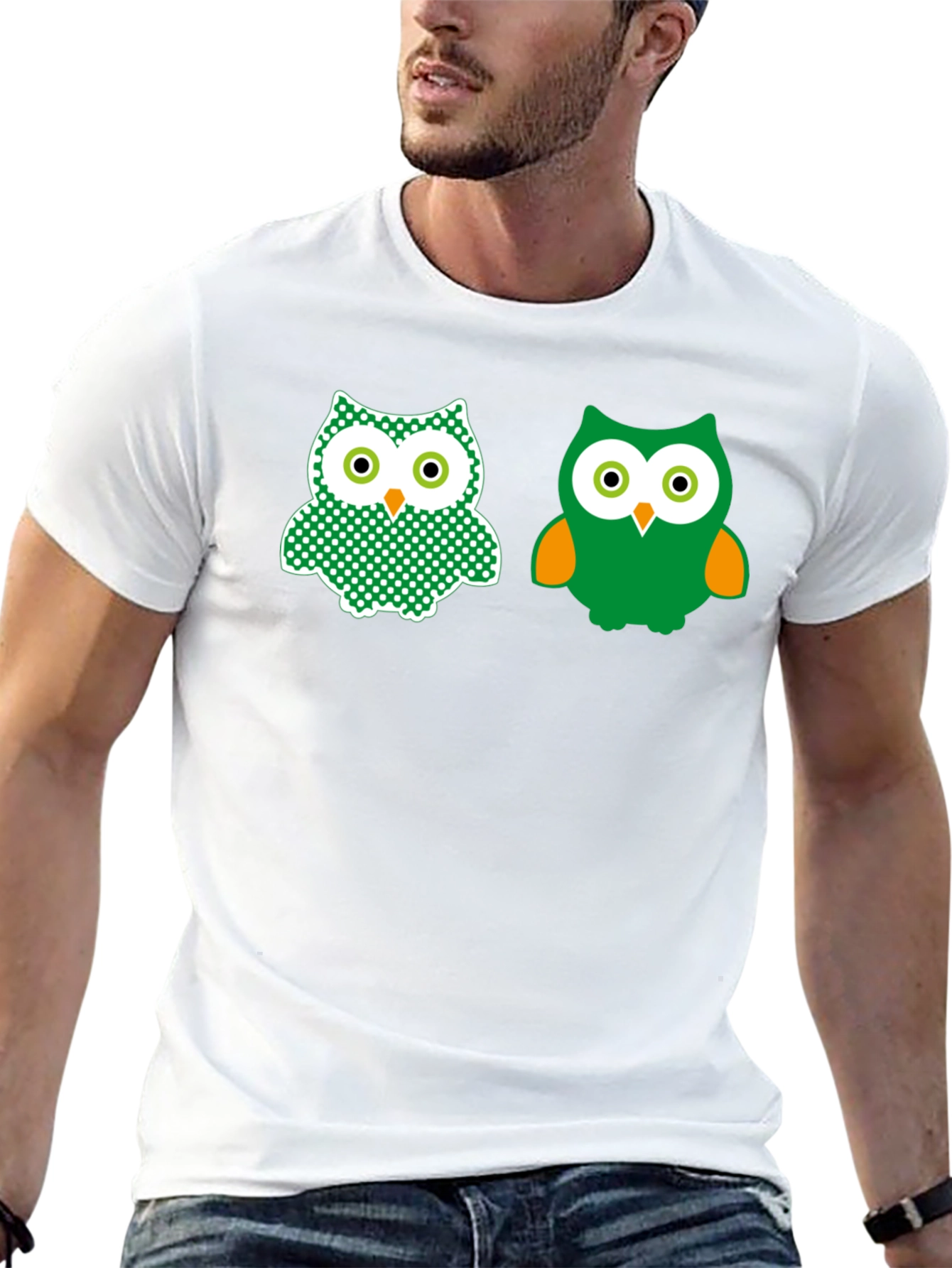 Black Cute Owl Graphic Tee - Stylish Black T-Shirt view 13