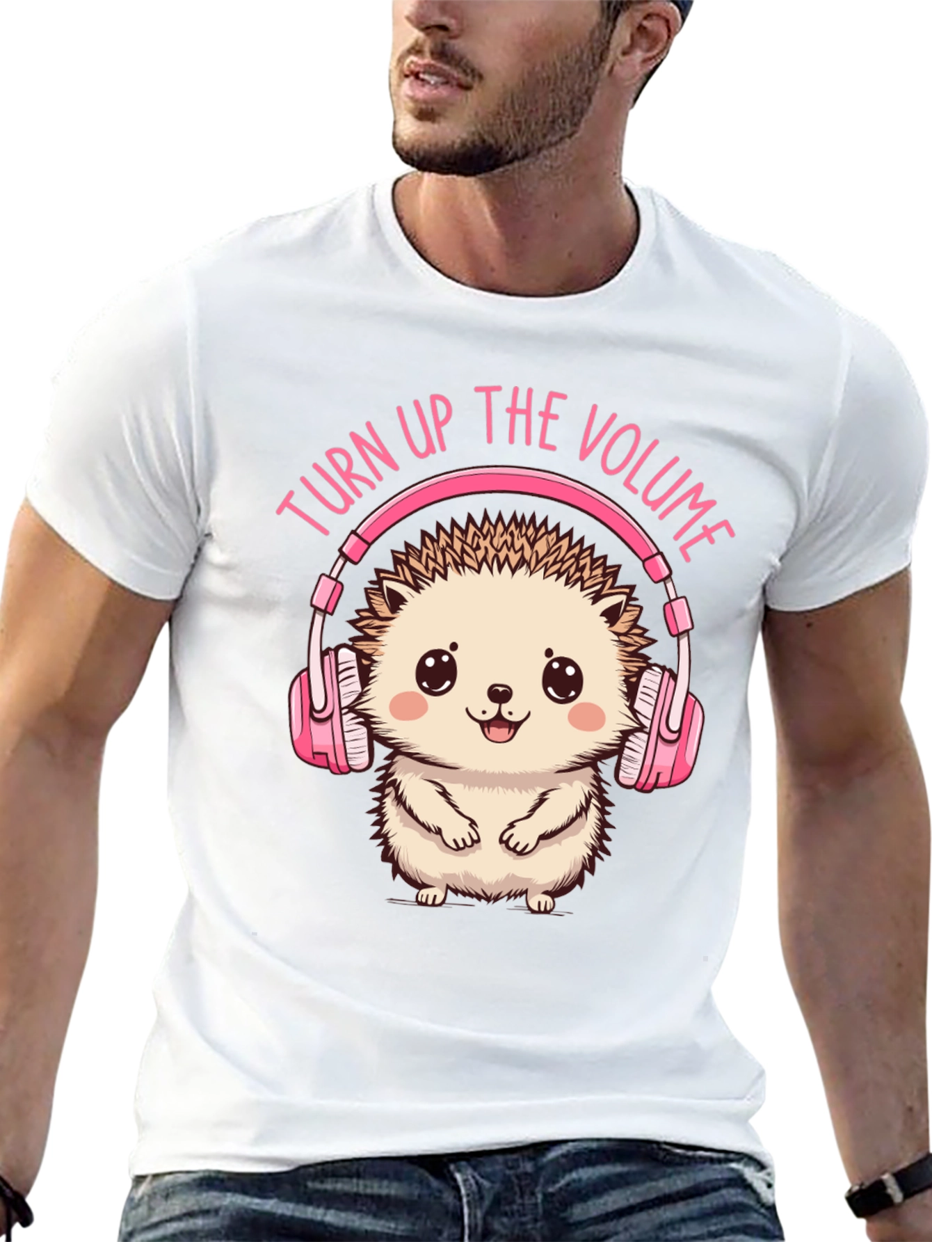 Black Turn Up the Volume Hedgehog Tee view 13