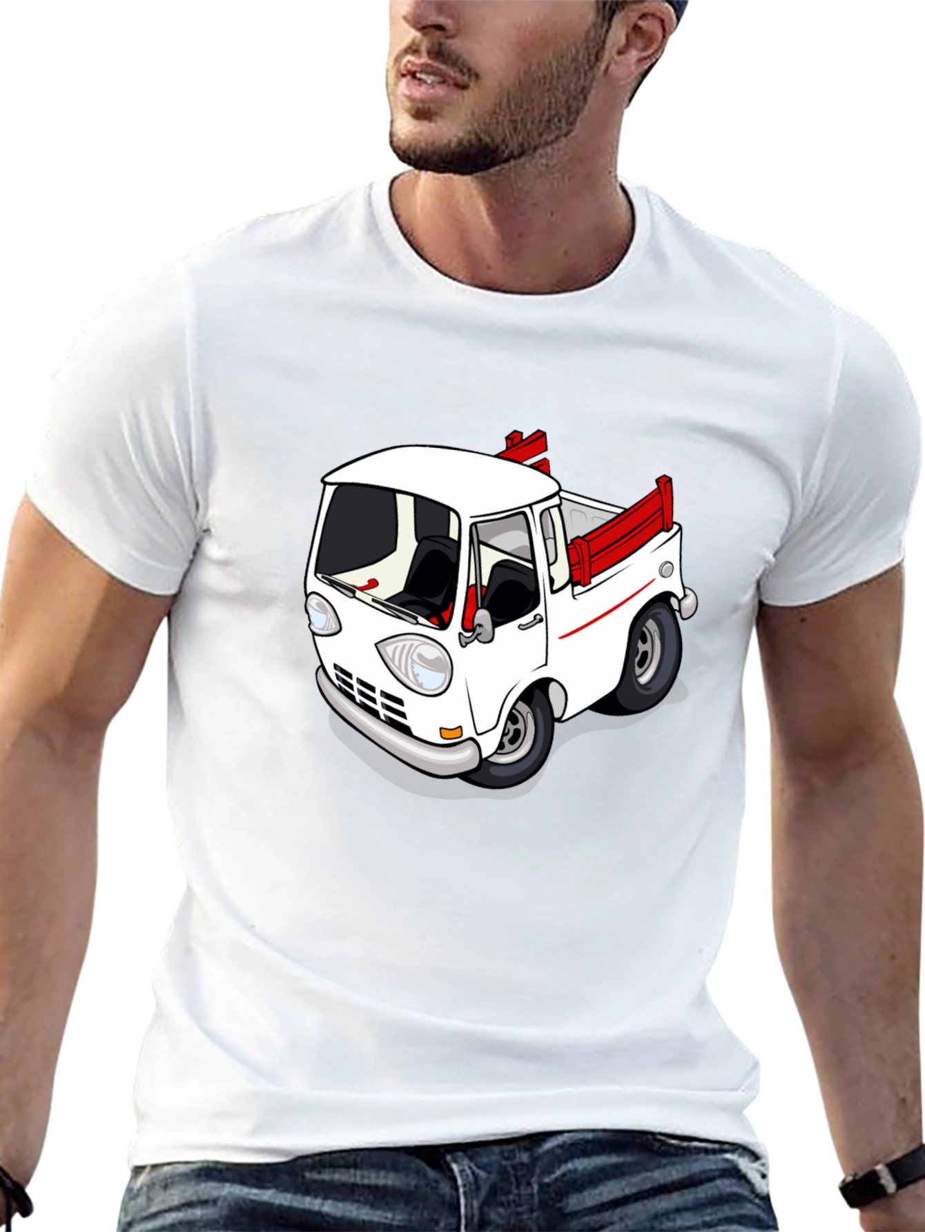 Black Cartoon Truck Graphic Tee - Classic Car Style view 13