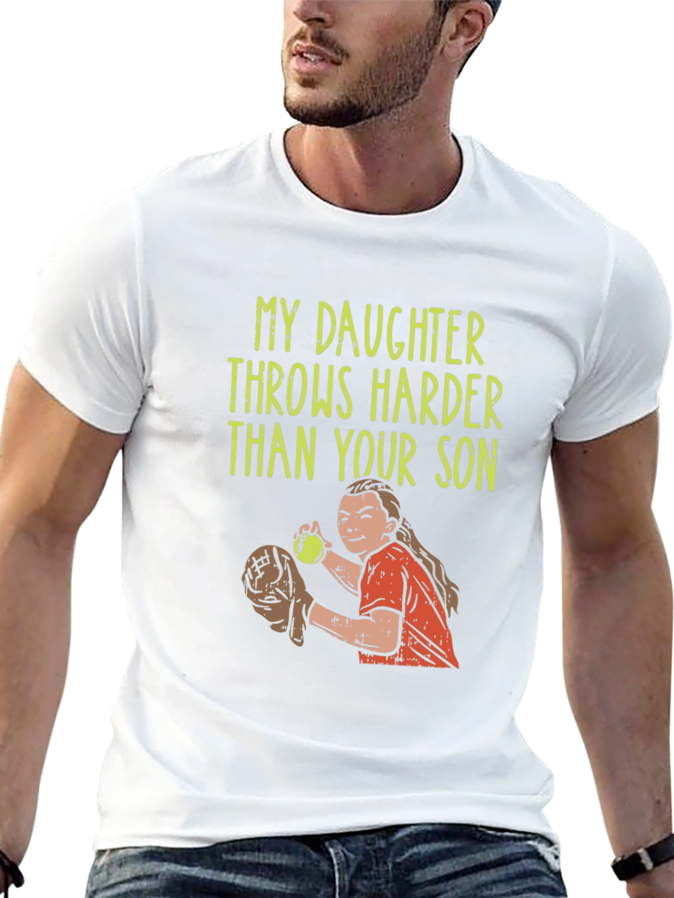 Black Daughter Throws Harder T-Shirt - Baseball/Softball view 13