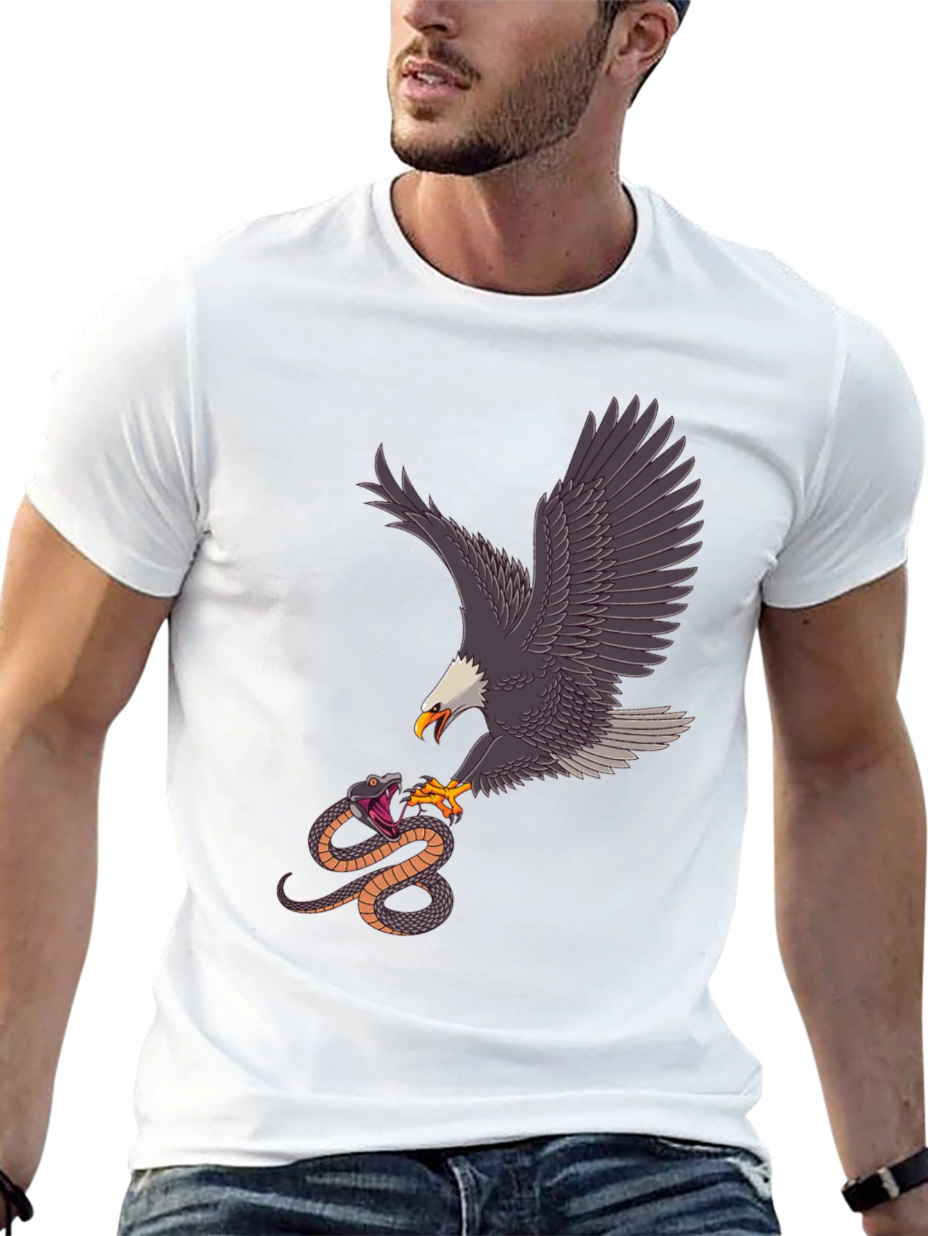 Black Eagle vs Snake Graphic Tee - Black view 13