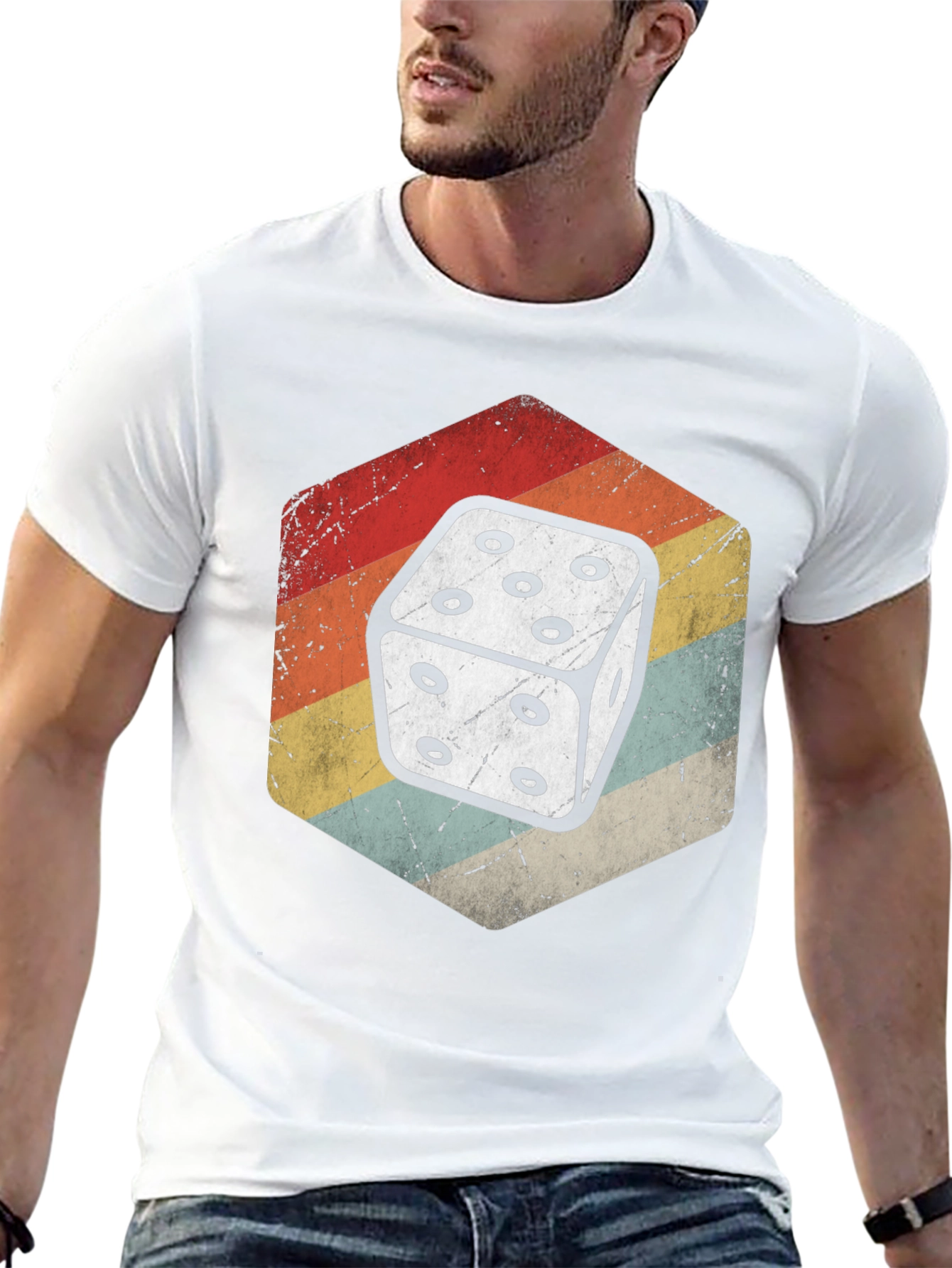 Black Retro Dice Graphic Tee view 13