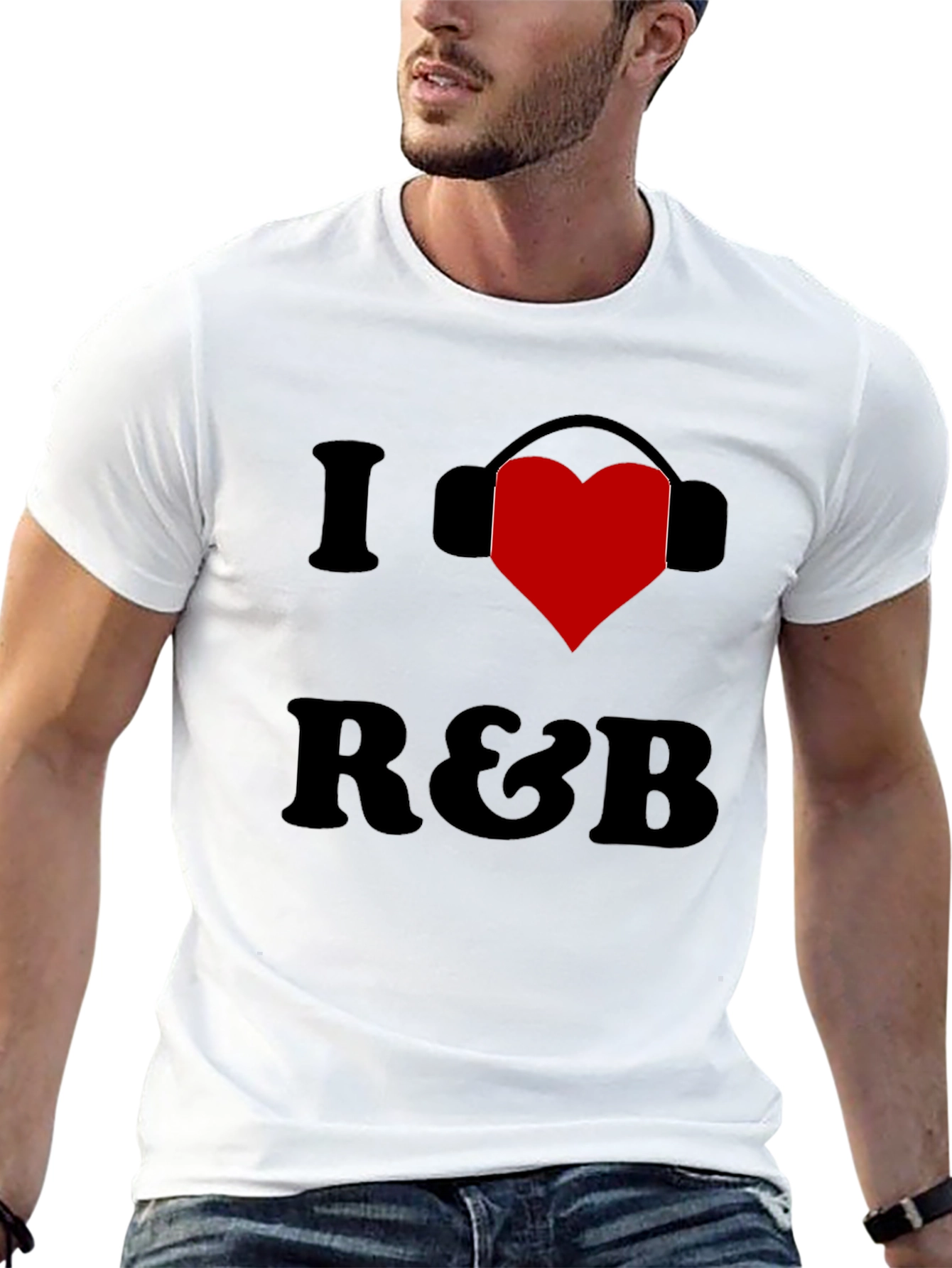 Black I Heart R&B Black Graphic Tee Shirt view 13