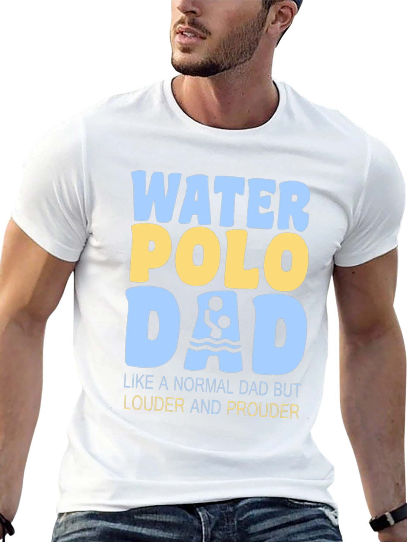 Black Water Polo Dad T-Shirt - Louder and Prouder view 13
