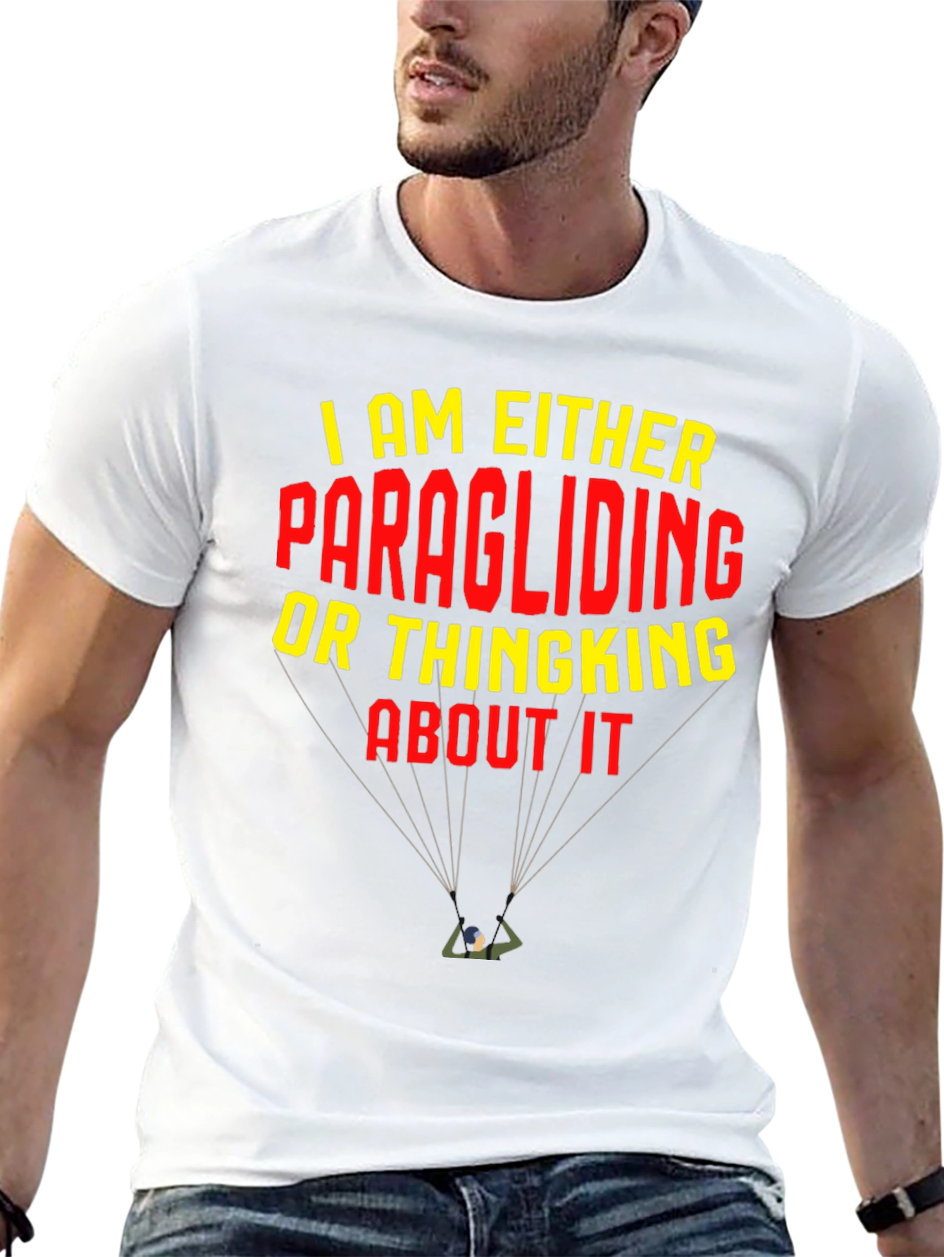 Black Paragliding T-Shirt: I am Either Paragliding or Thinking About It view 13