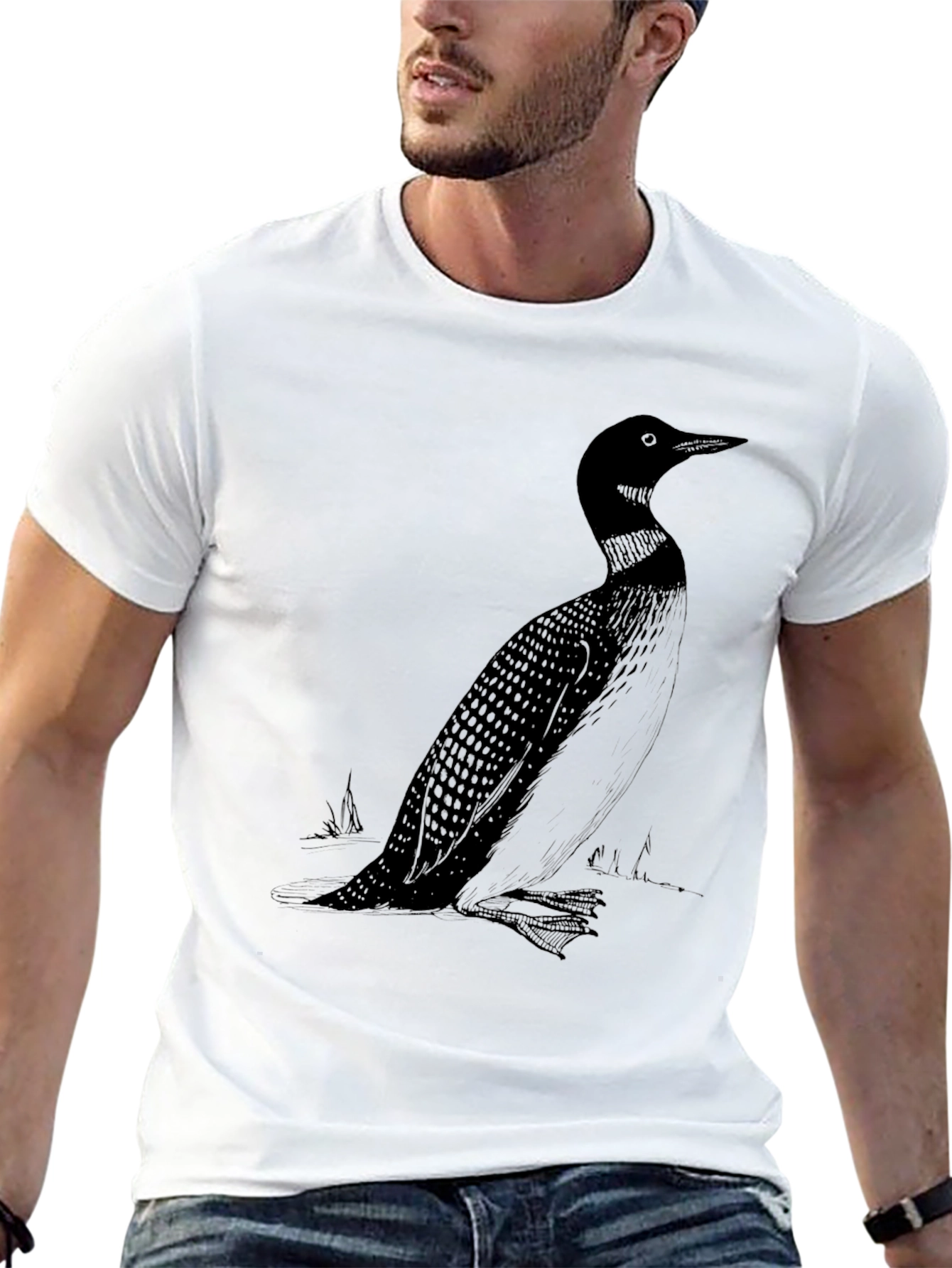 Black Black Loon Graphic Tee - Nature Lover's Shirt view 13