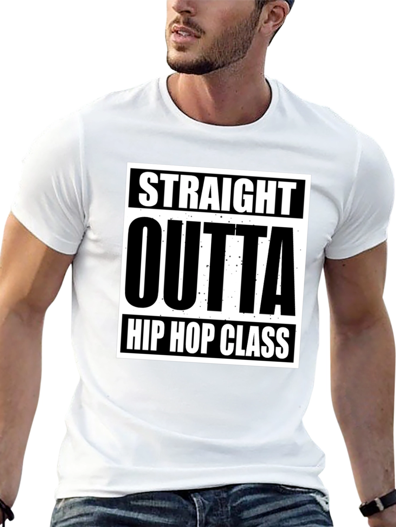 Black Straight Outta Hip Hop Class Black T-Shirt view 13