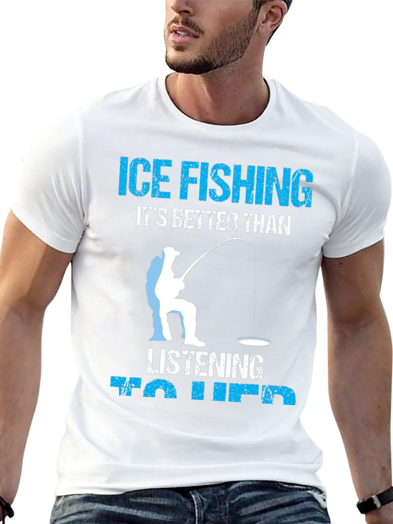 Black Ice Fishing Better Than Her T-Shirt view 13