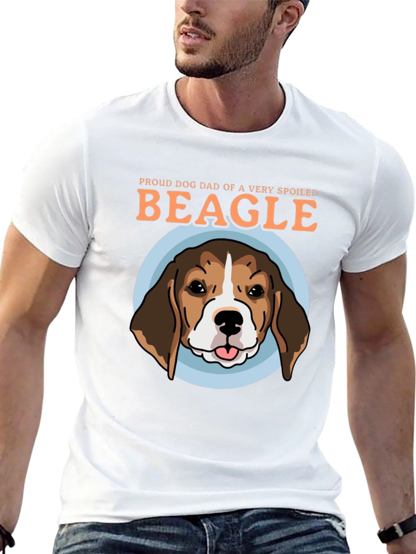 Black Proud Dog Dad Beagle Graphic T-Shirt view 13