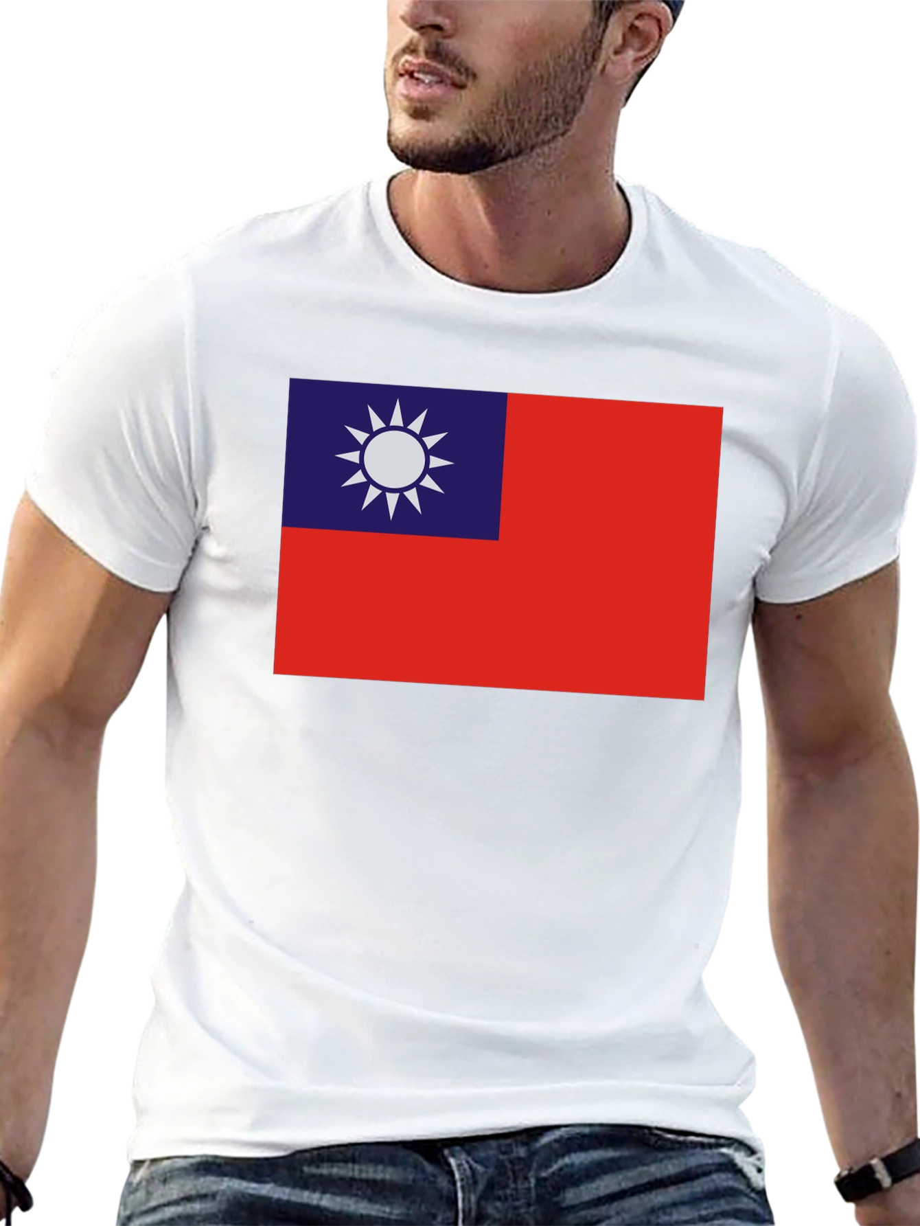 Taiwan Flag Graphic Tee - Black Cotton Comfort - 13