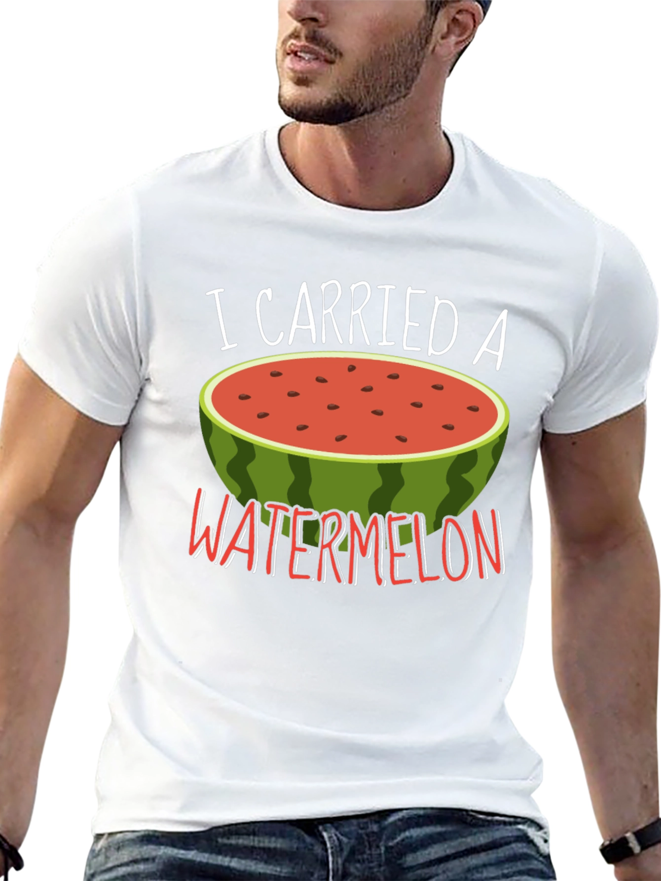 Black Funny Watermelon Graphic Tee view 13