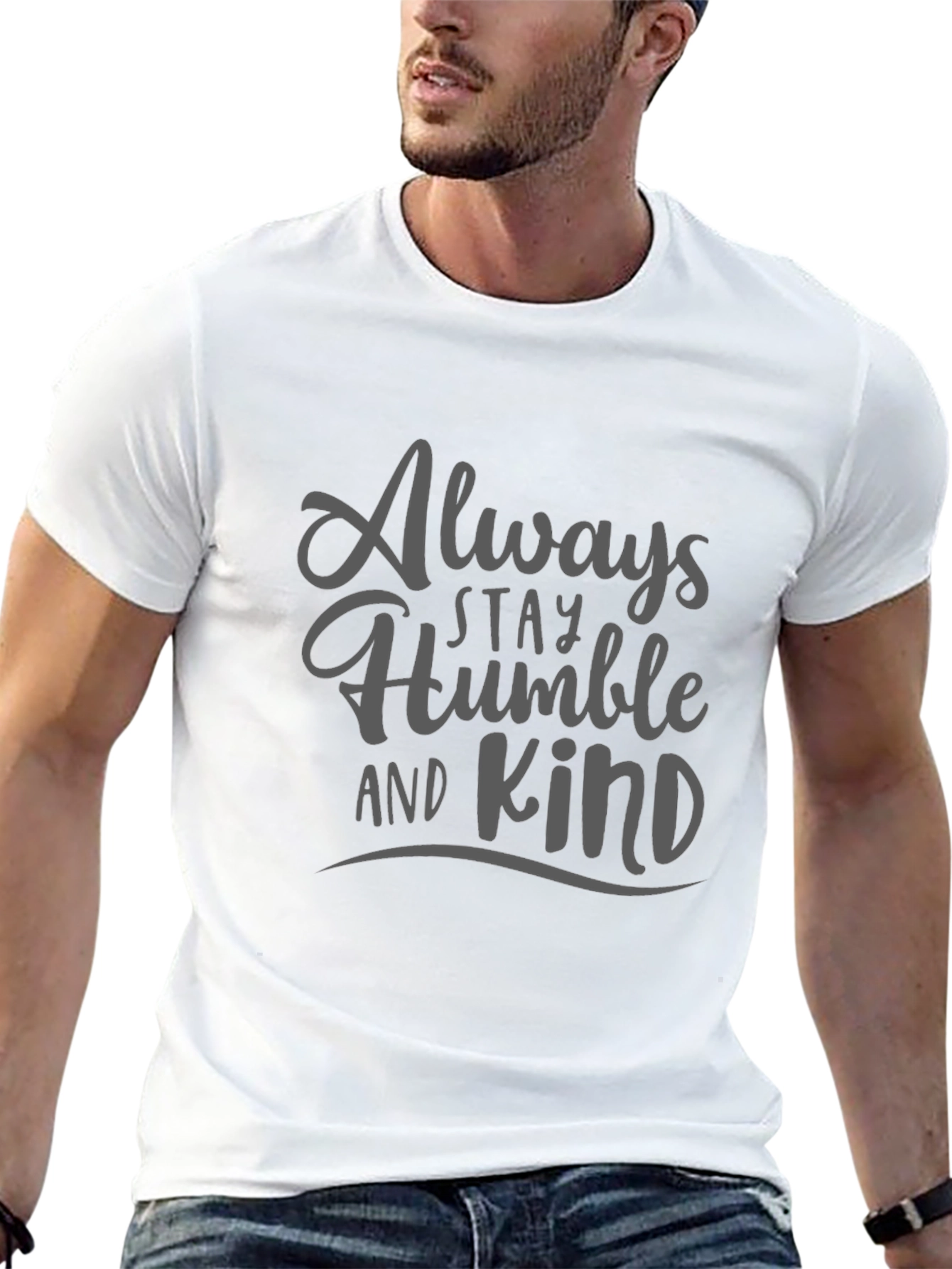 Black Always Stay Humble and Kind Graphic T-Shirt view 13