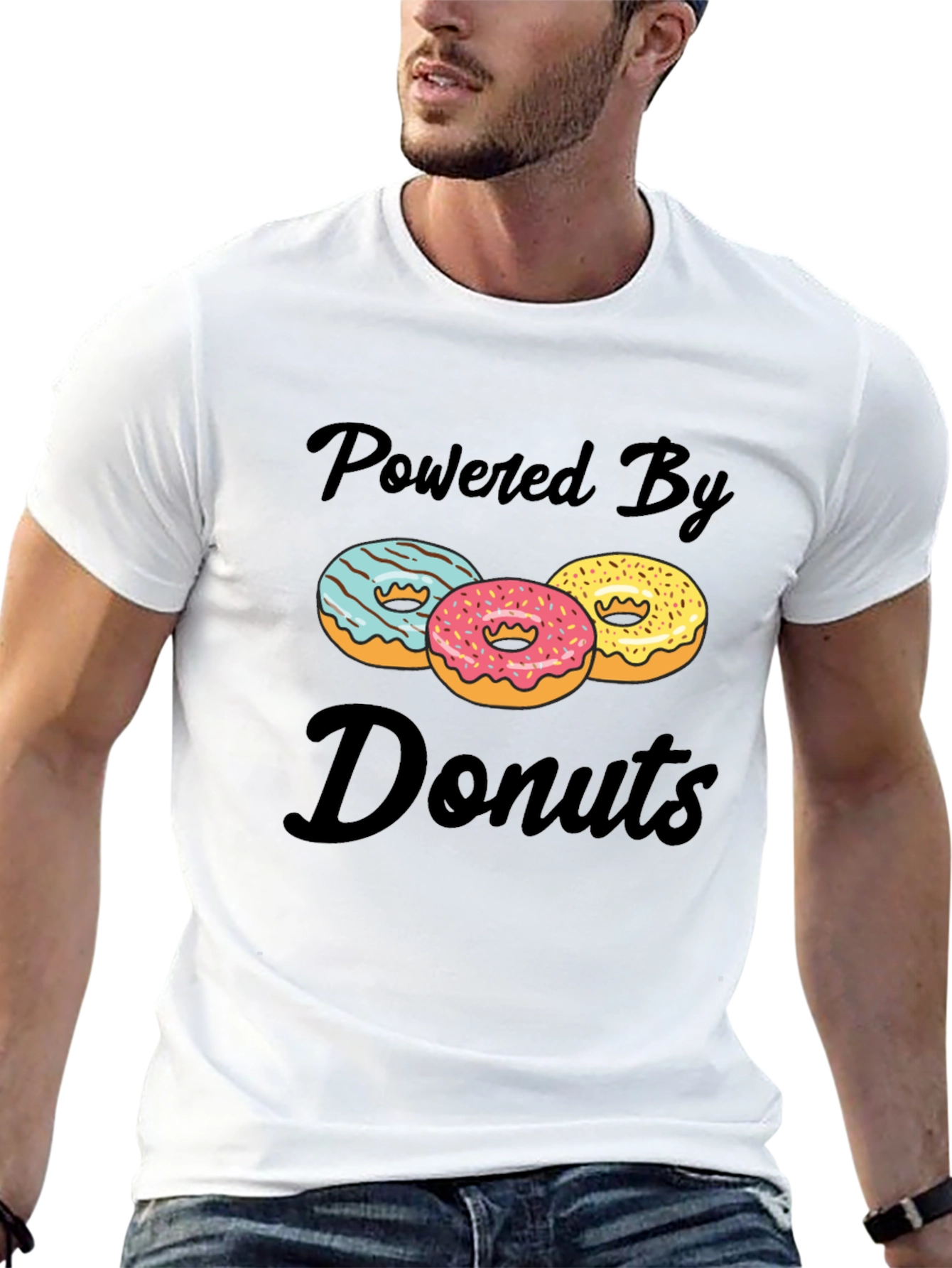 Black Powered By Donuts Graphic T-Shirt view 13