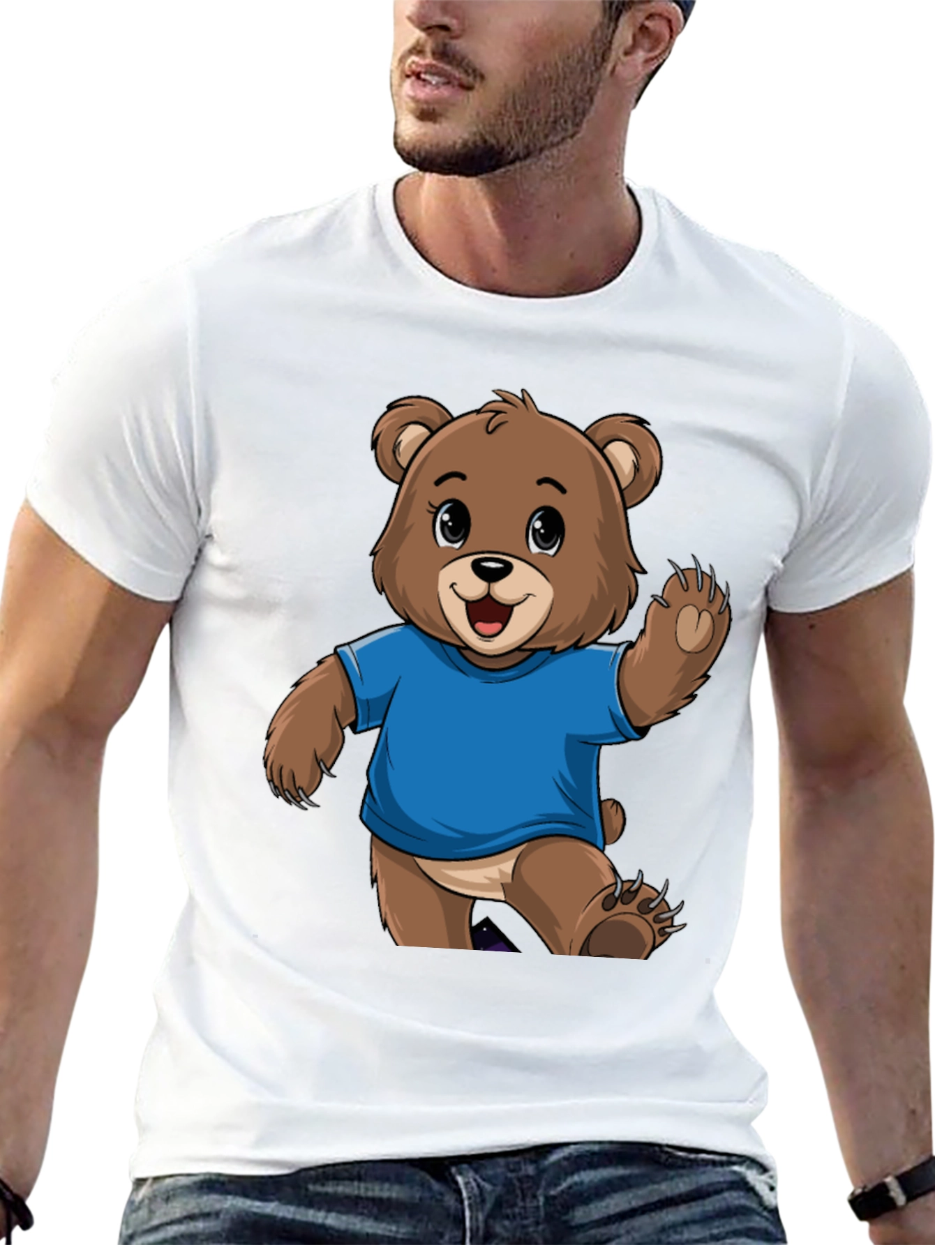 Black Cute Bear Graphic T-Shirt - Trendy Tee for Bear Lovers view 13