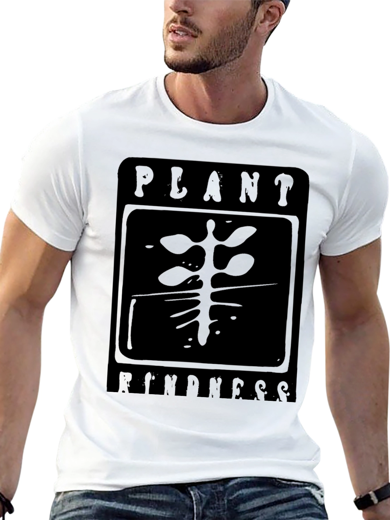 Black Plant Kindness Black Graphic T-Shirt view 13