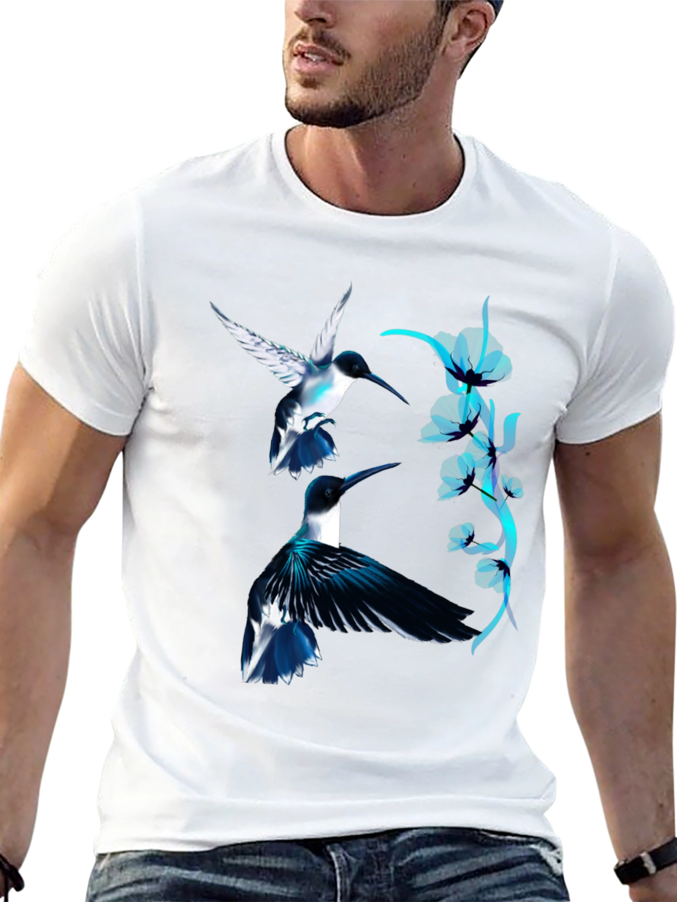 Black Hummingbird Graphic Black Tee view 13