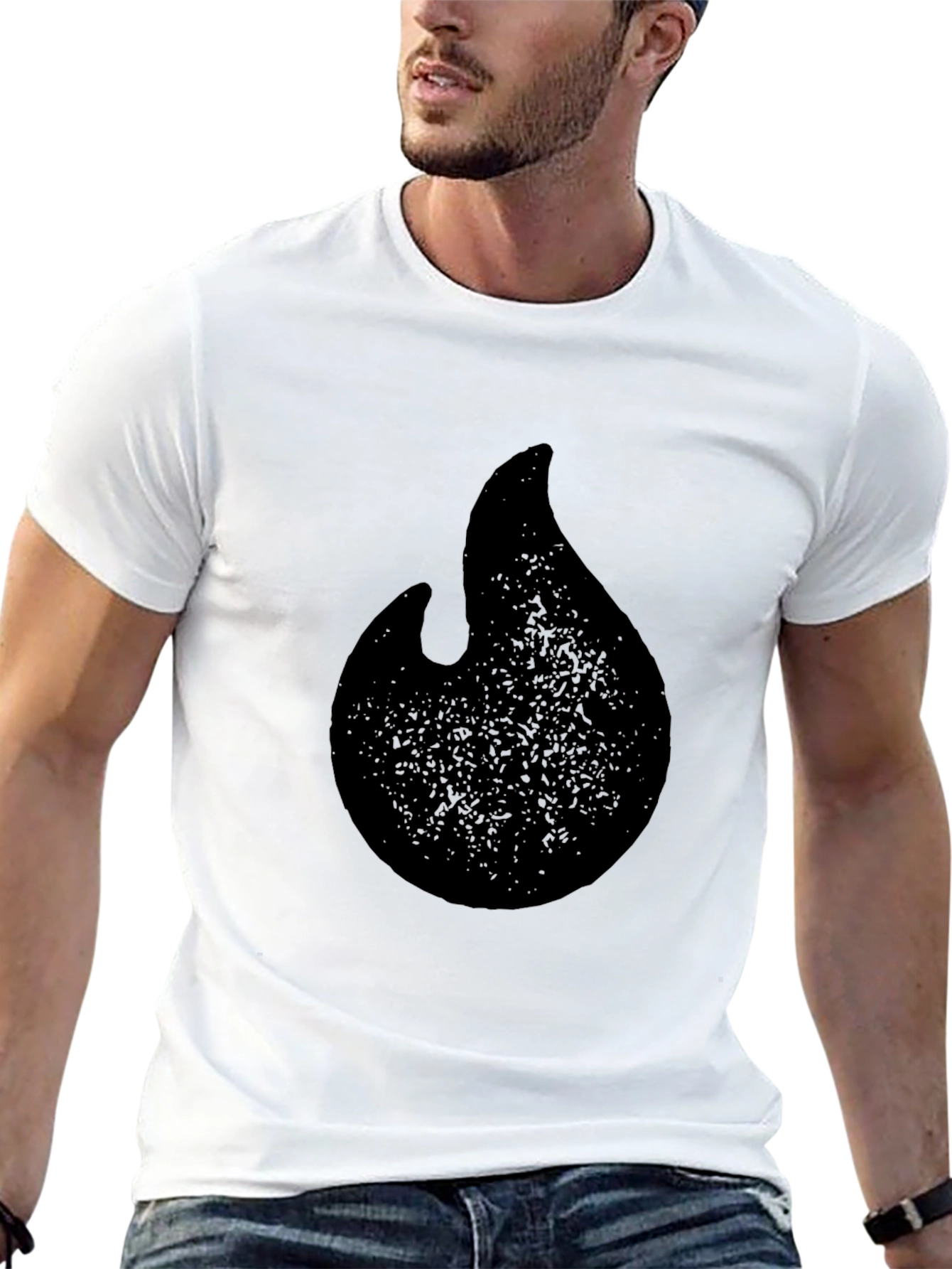 Black Black Flame Graphic T-Shirt - Casual Style view 13