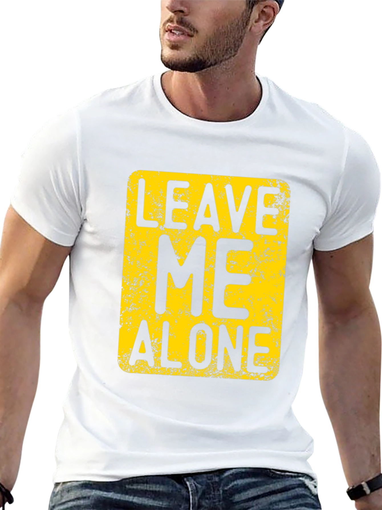 Black Leave Me Alone T-Shirt - Novelty Graphic Tee view 13