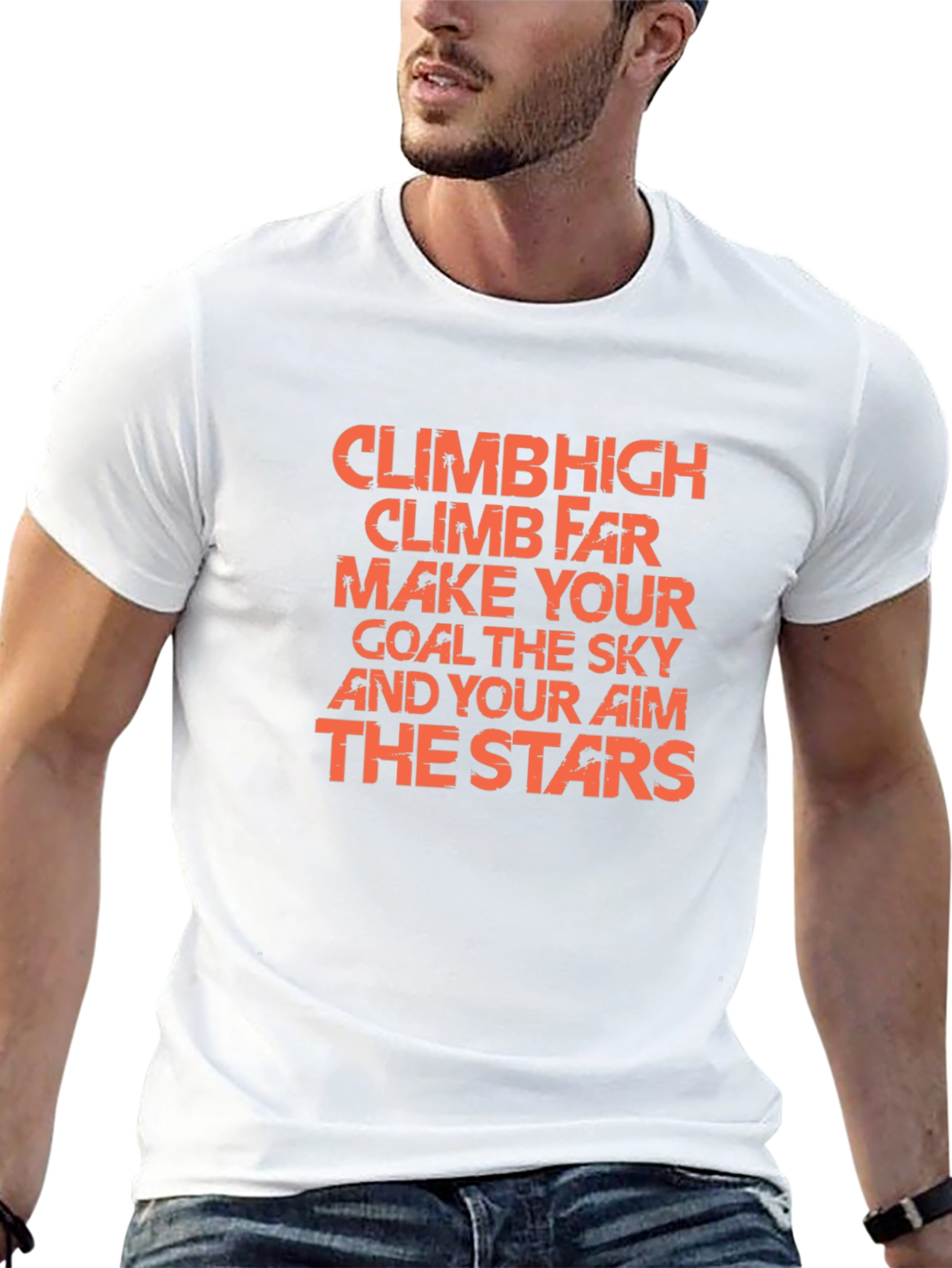 Black Motivational Climb High Graphic Black T-Shirt view 13