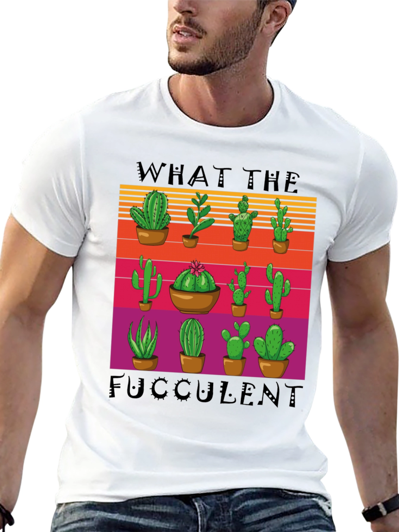 Black What the Fucculent T-Shirt view 13