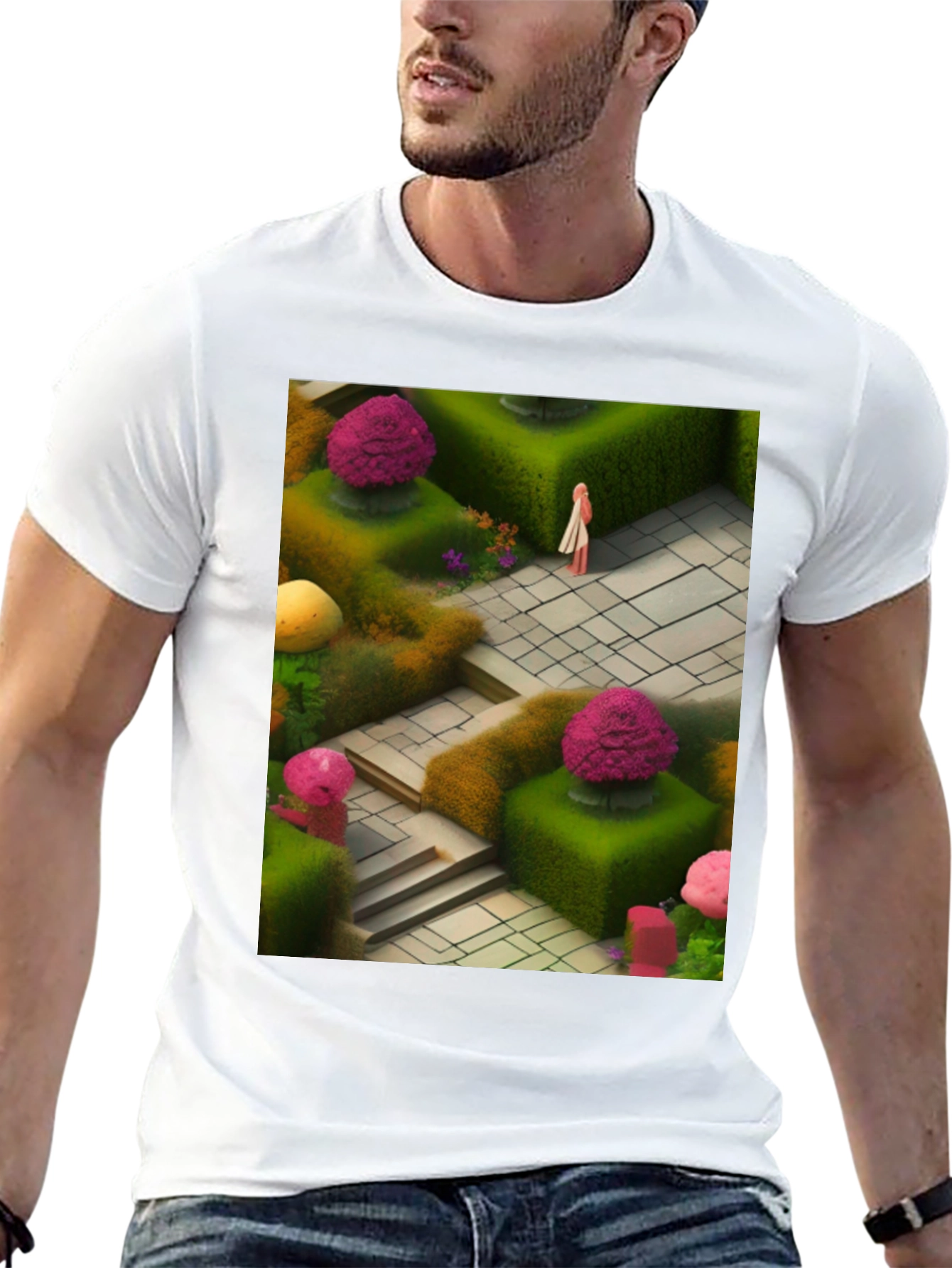 Garden Maze Graphic Tee - Black - 13