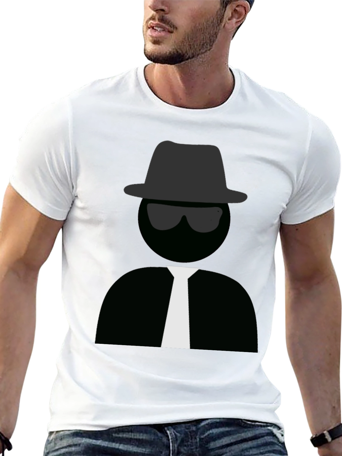 Men's Black T-Shirt with Detective Graphic - 13