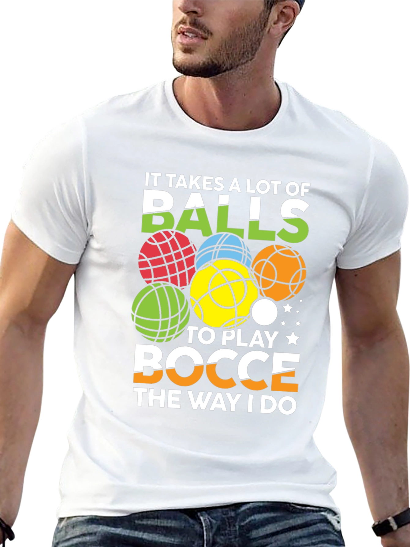 Black Bocce Balls Graphic Tee - It Takes Balls view 13