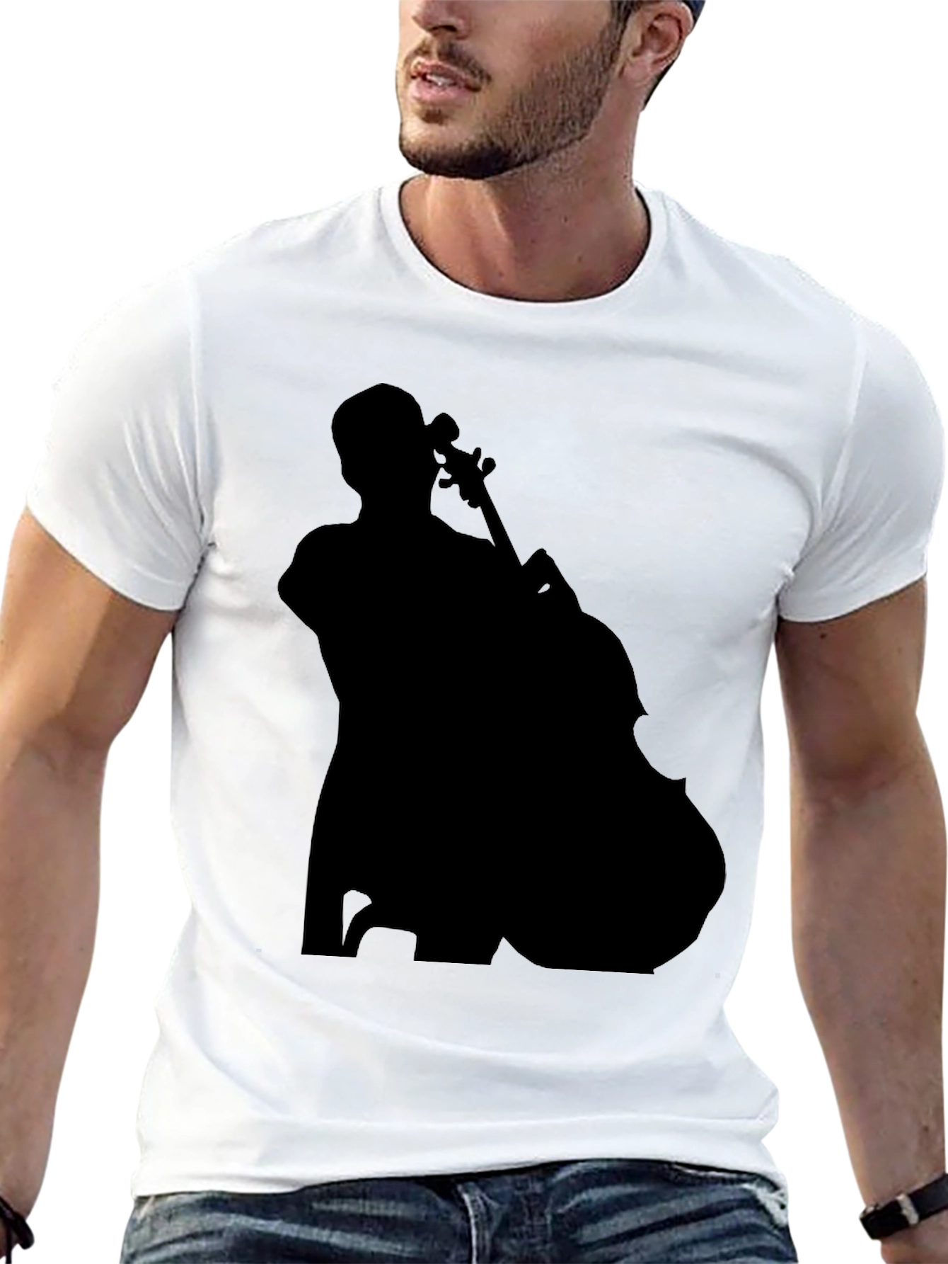 Black Musician Silhouette Graphic Tee - Black view 13