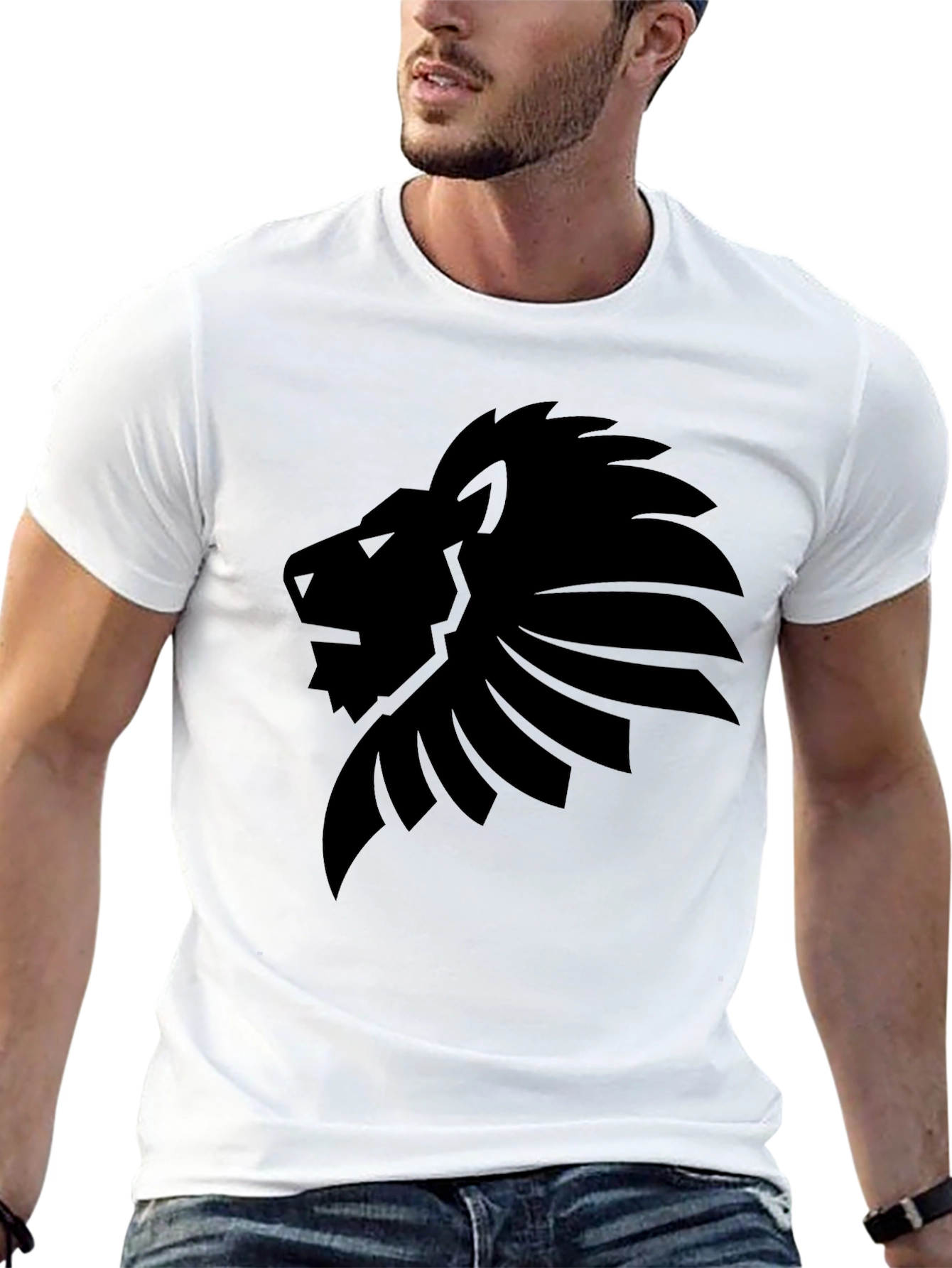 Black Lion Graphic Black T-Shirt view 13
