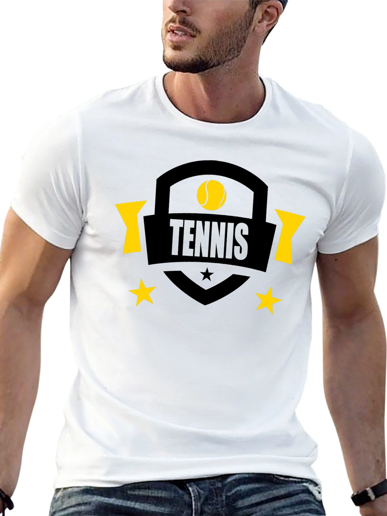 Black Tennis Graphic Black T-Shirt view 13