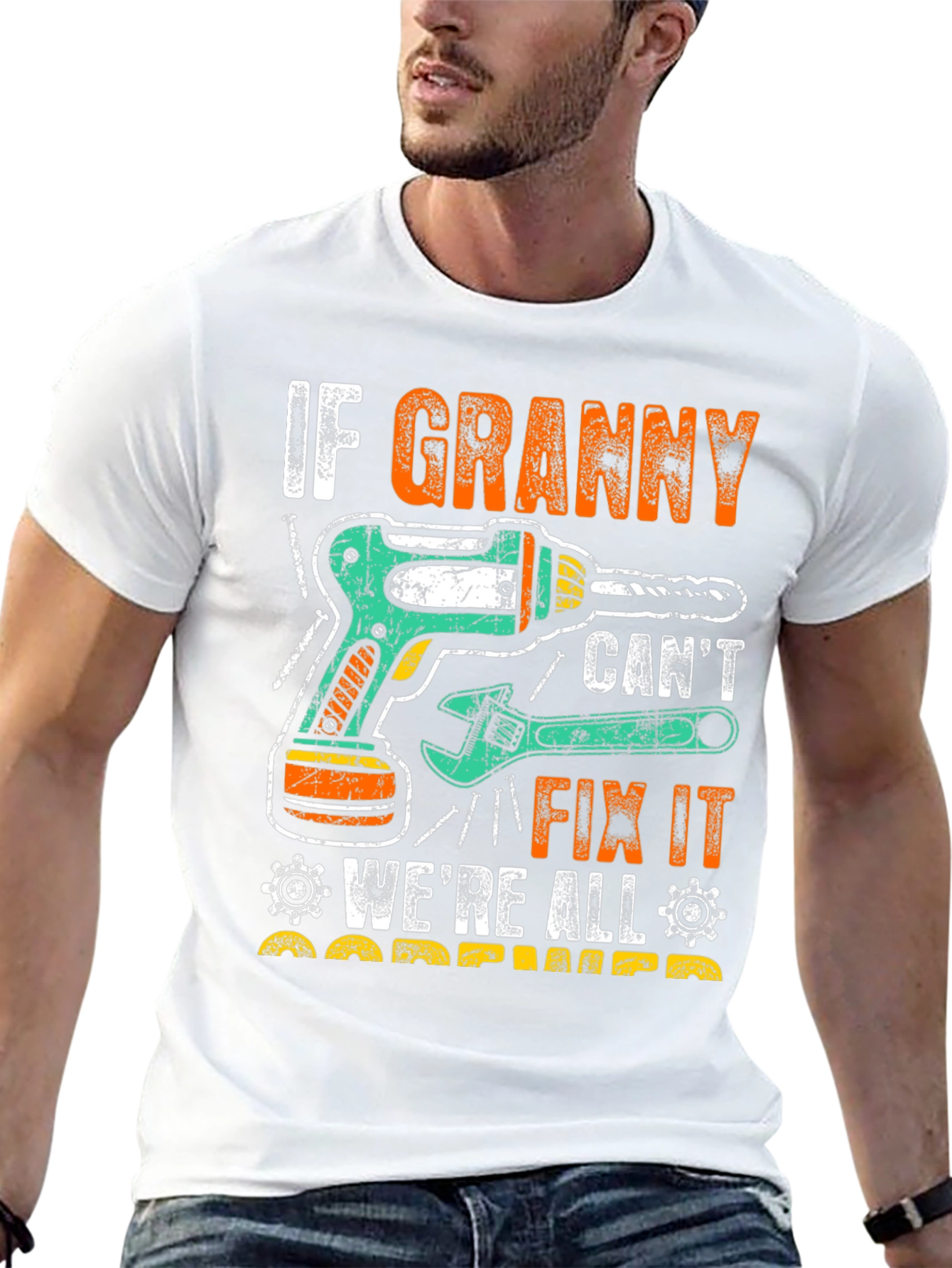 Black If Granny Can't Fix It T-Shirt view 13