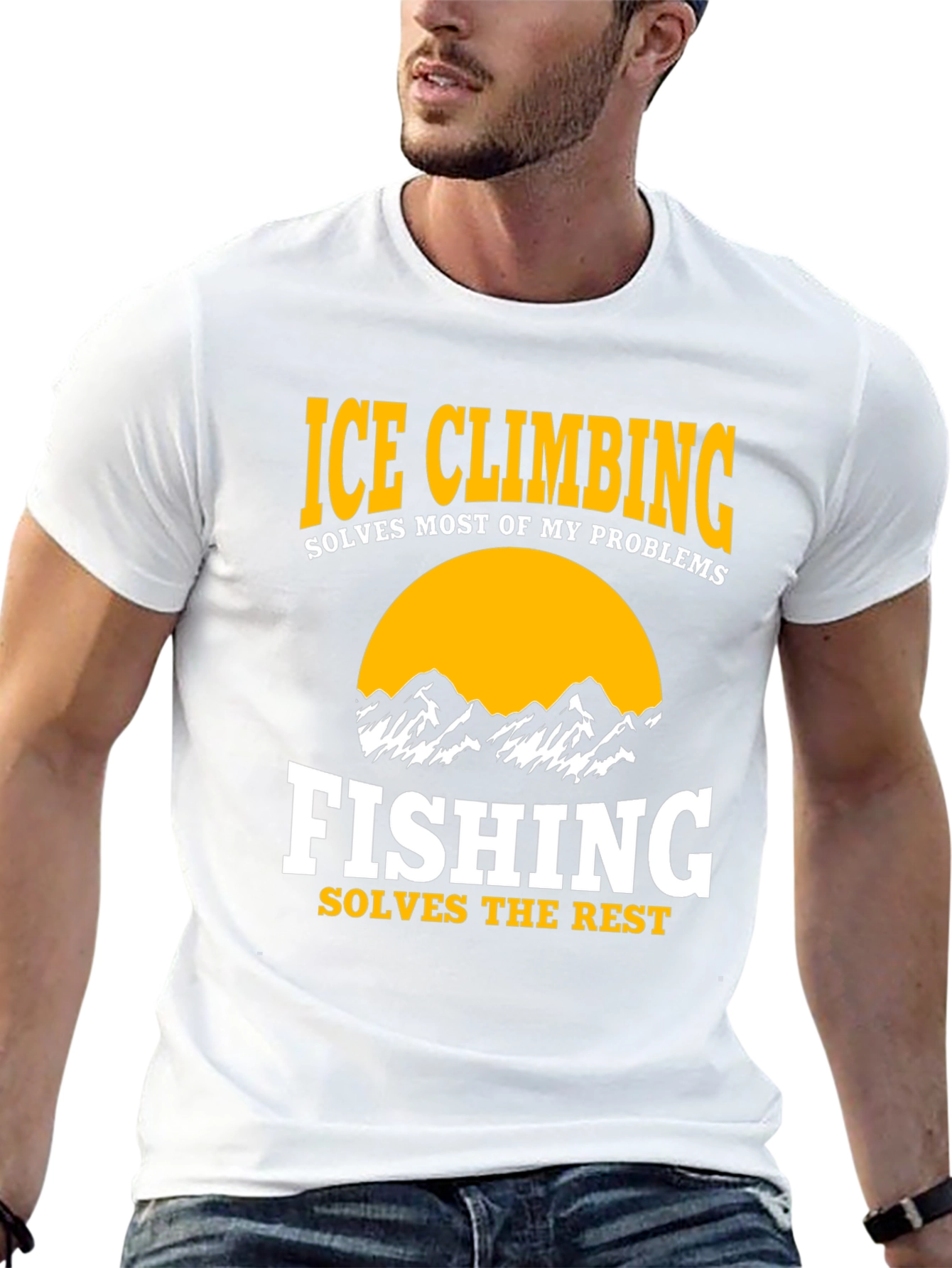 Black Ice Climbing & Fishing Graphic T-Shirt view 13