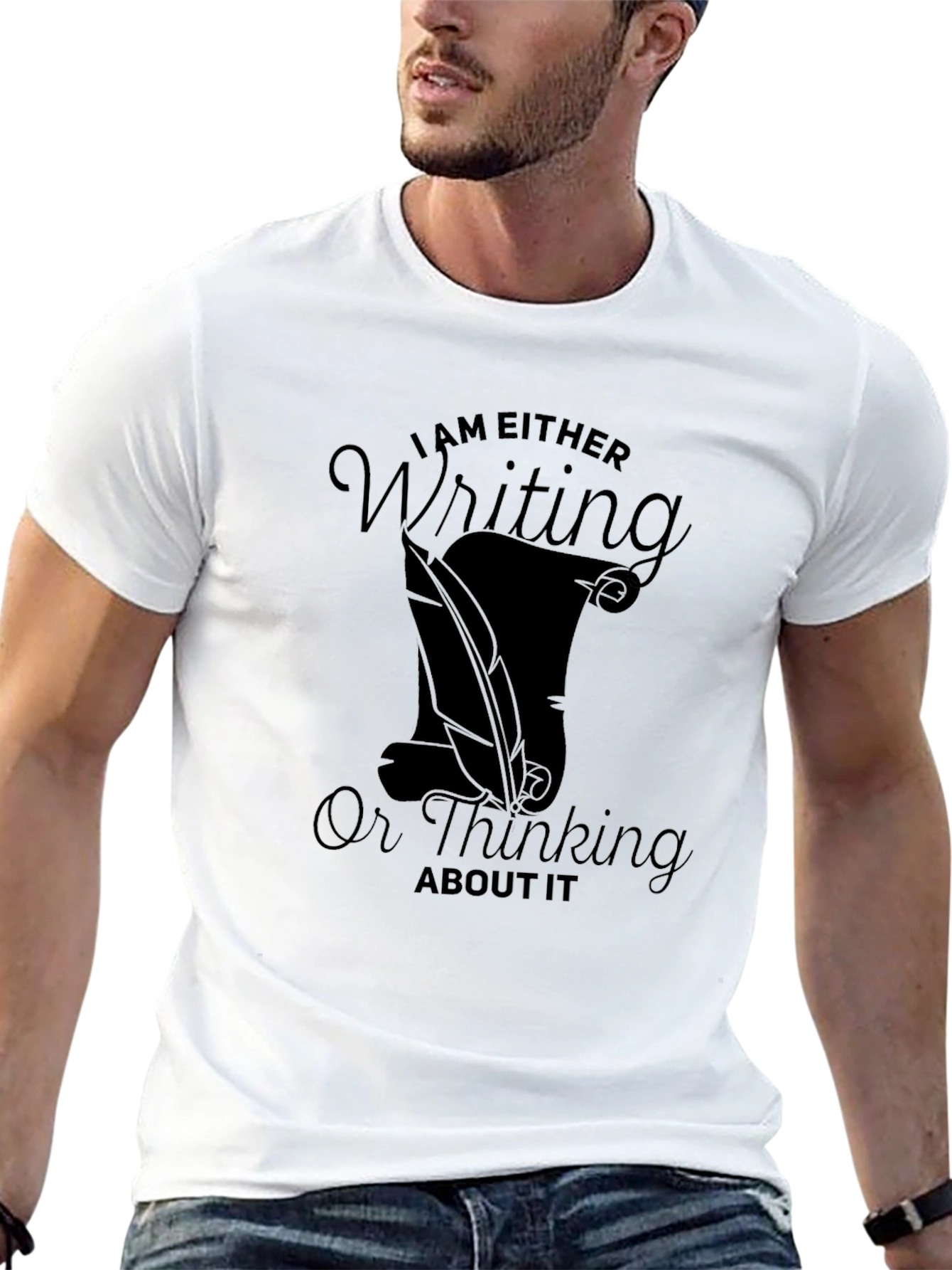 Black I am Either Writing T-Shirt view 13